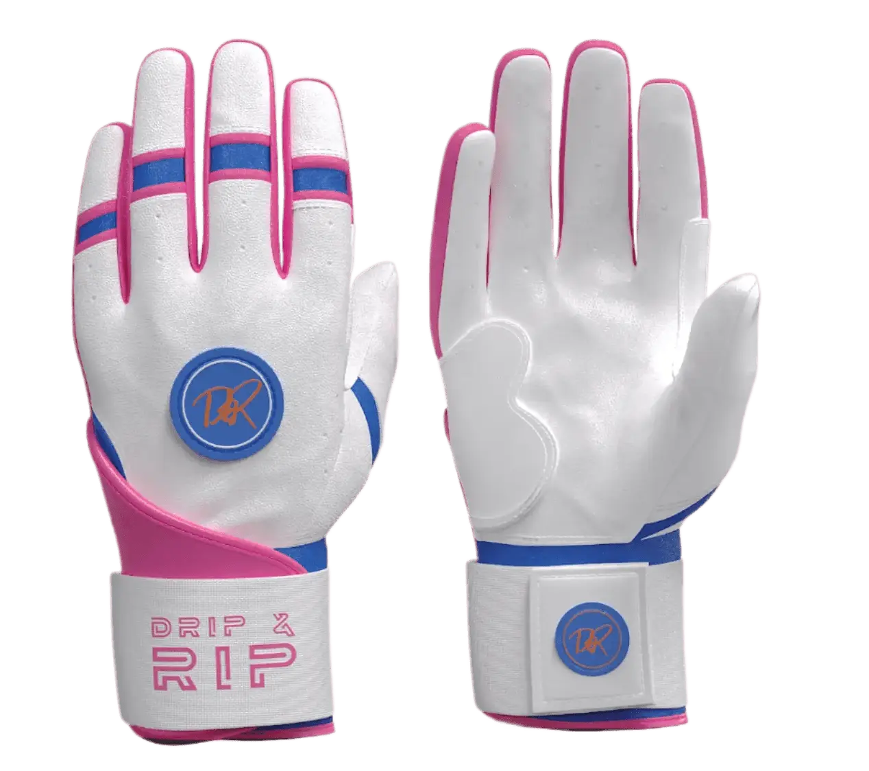 Drip & Rip™ 'Baller' Series Premium Leather Long Cuff Batting Glove South Beach Smoke