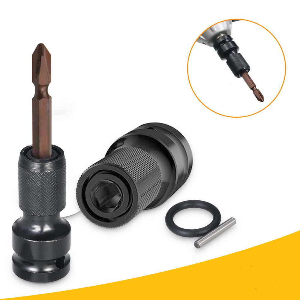 1/2 Inch Square To 1/4 Inch Hex Ratchet Socket Impact Wrench Socket Set Adapter Spanner Drive Converter Quick Release Tool