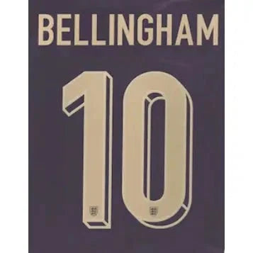 England 2024/25 Away Bellingham #10 Youth Jersey Name Set