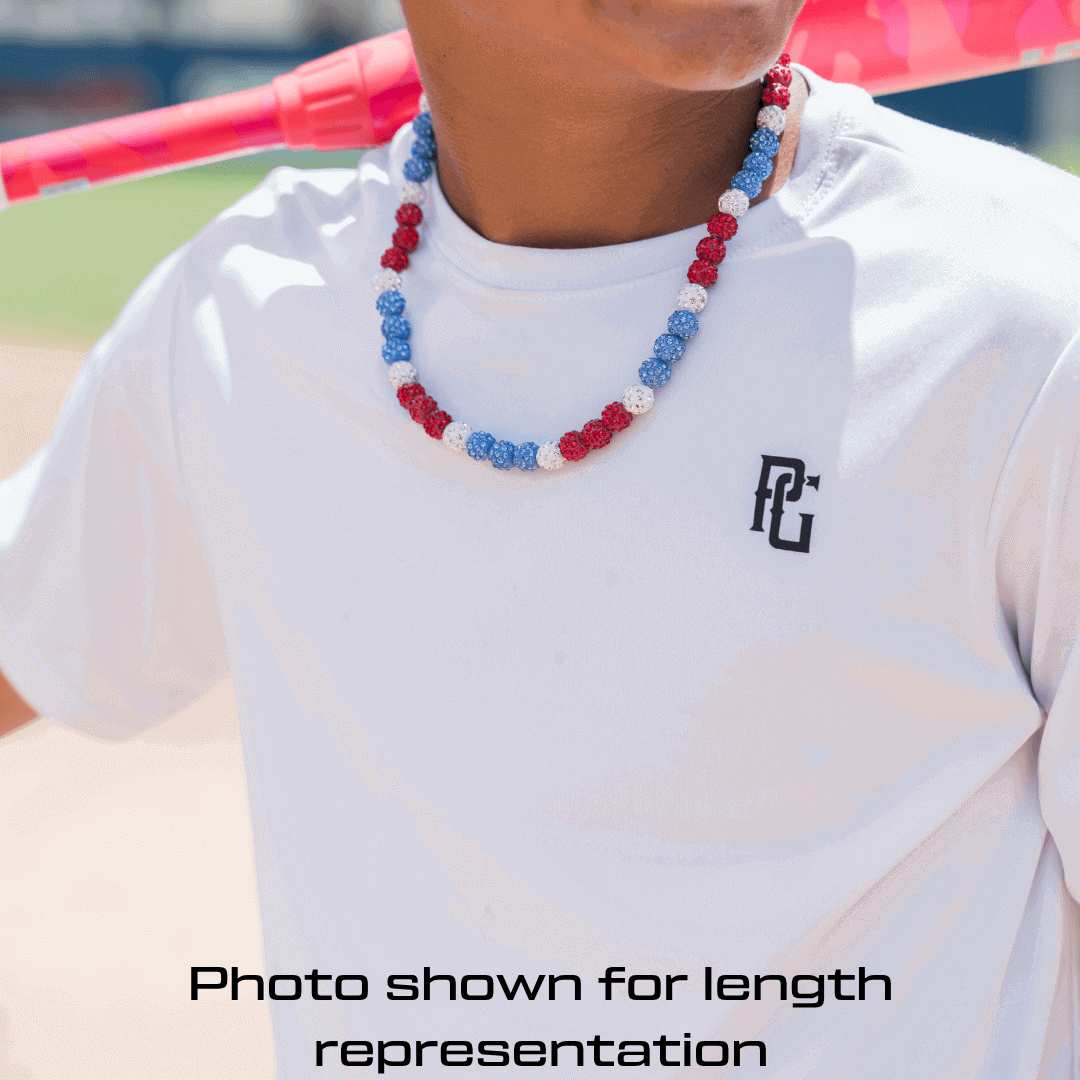 Lavender Haze Iced Out Baseball Bead Necklace | Black & Purple