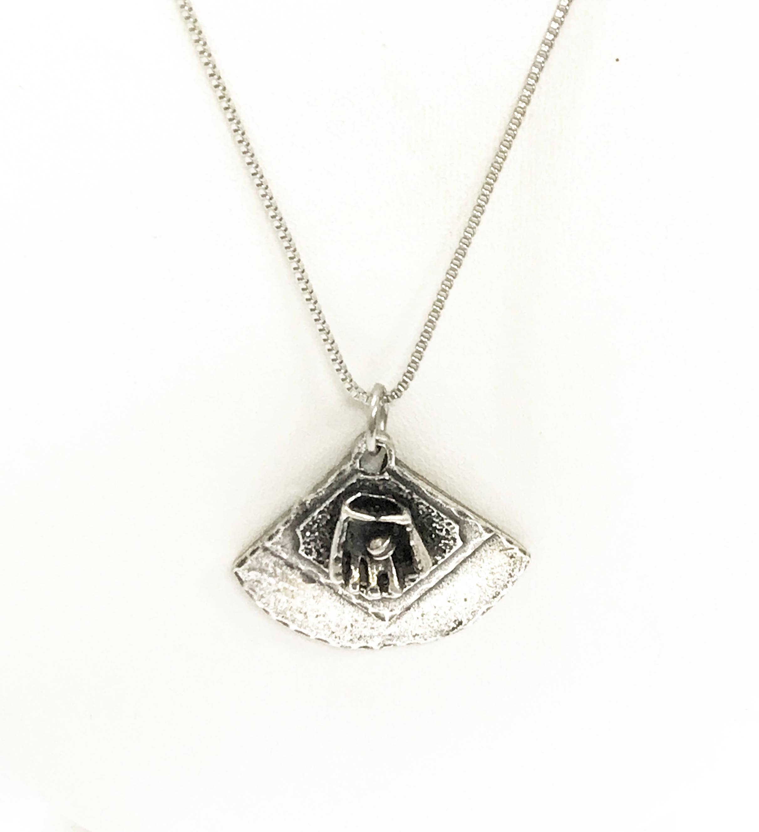 Baseball Diamond Necklace, Stainless Steel Chain, Gift For Him, Baseball Player Gift, Softball Diamond Necklace, Baseball Coach Gift