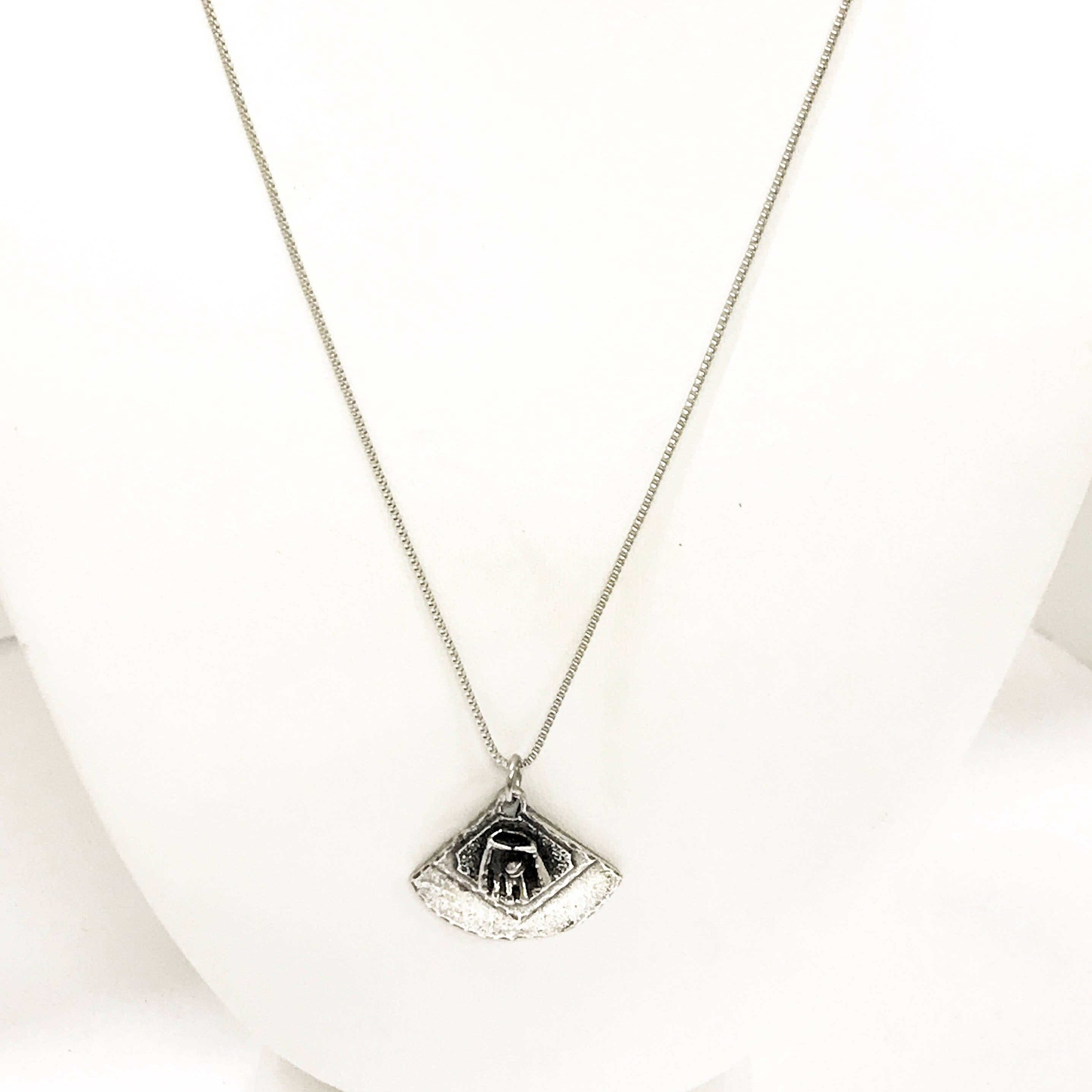 Baseball Diamond Necklace, Stainless Steel Chain, Gift For Him, Baseball Player Gift, Softball Diamond Necklace, Baseball Coach Gift