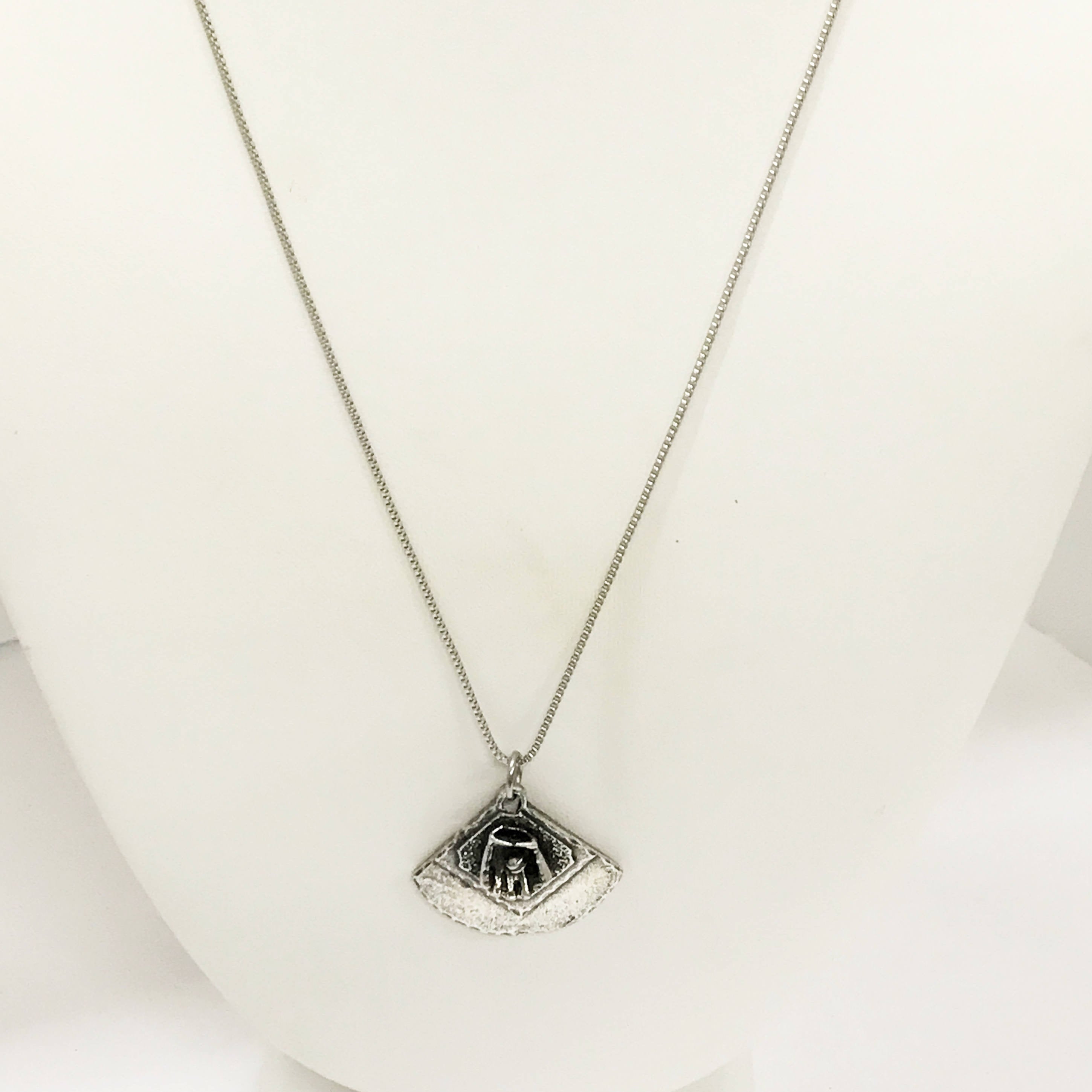 Baseball Diamond Necklace, Stainless Steel Chain, Gift For Him, Baseball Player Gift, Softball Diamond Necklace, Baseball Coach Gift