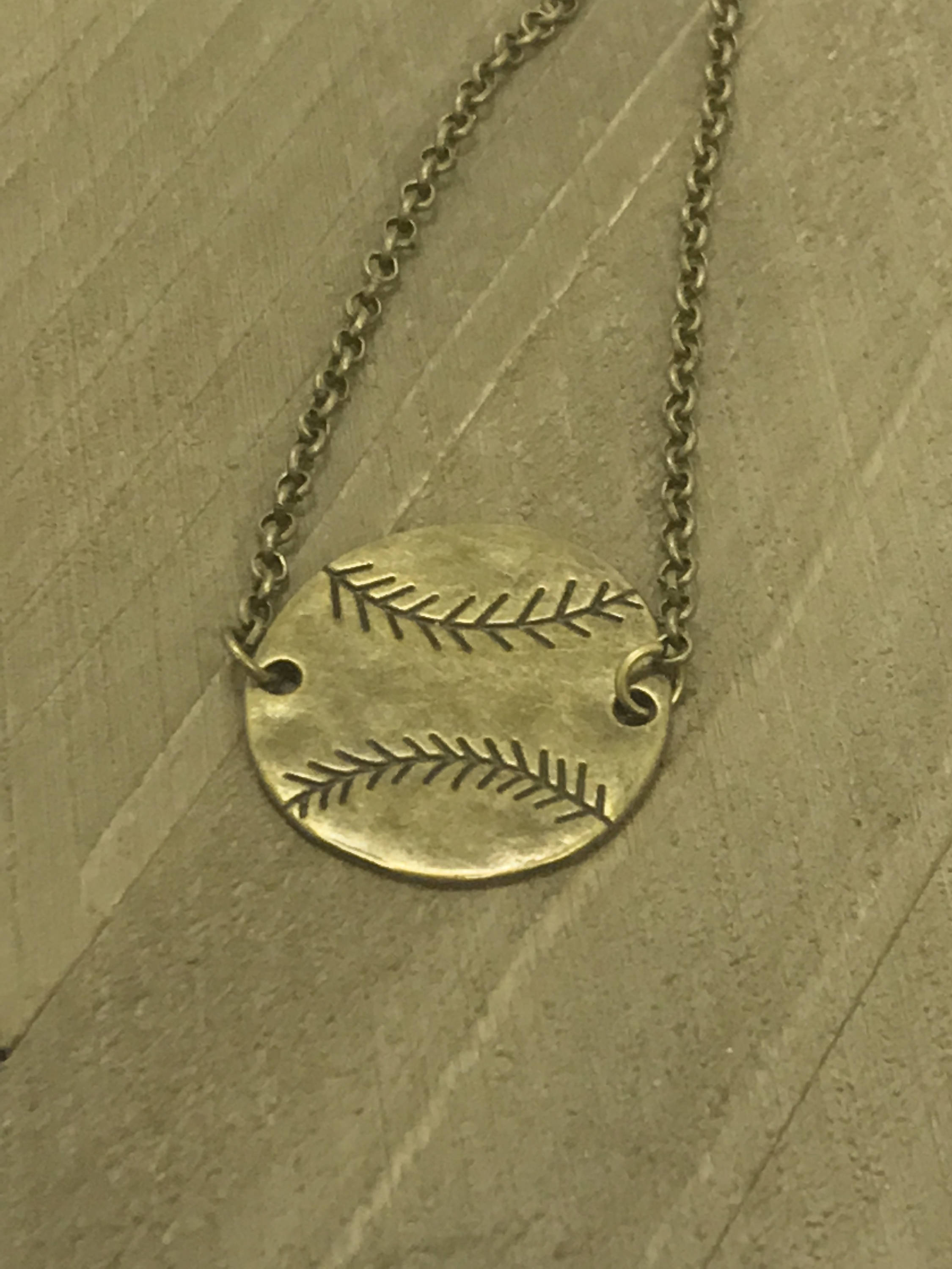 Baseball Jewelry, Antique Bronze Baseball Necklace, Baseball Mom Jewelry, Baseball Fan Gift, Gift For Baseball Mom, Baseball Girlfriend Gift