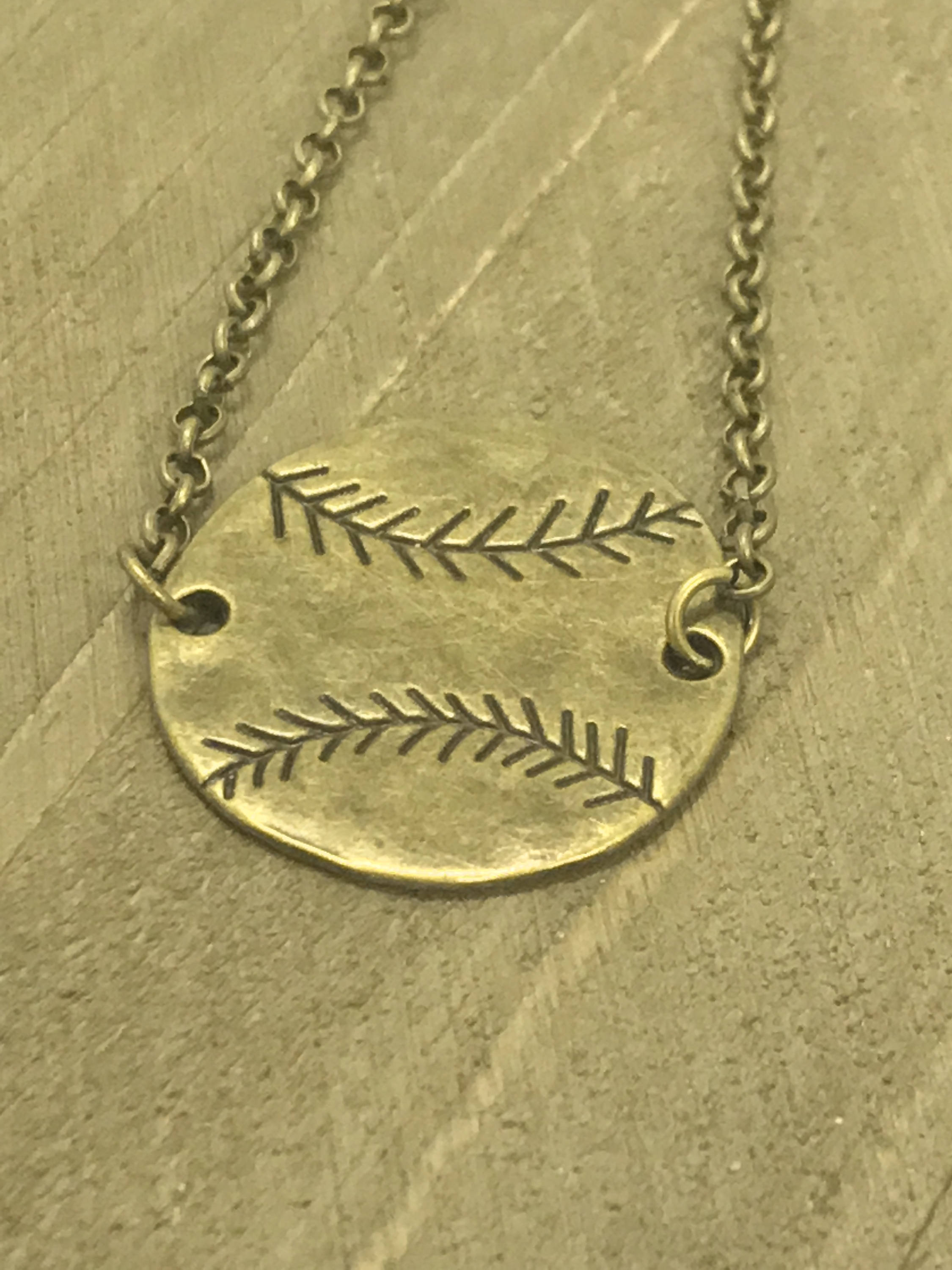 Baseball Jewelry, Antique Bronze Baseball Necklace, Baseball Mom Jewelry, Baseball Fan Gift, Gift For Baseball Mom, Baseball Girlfriend Gift