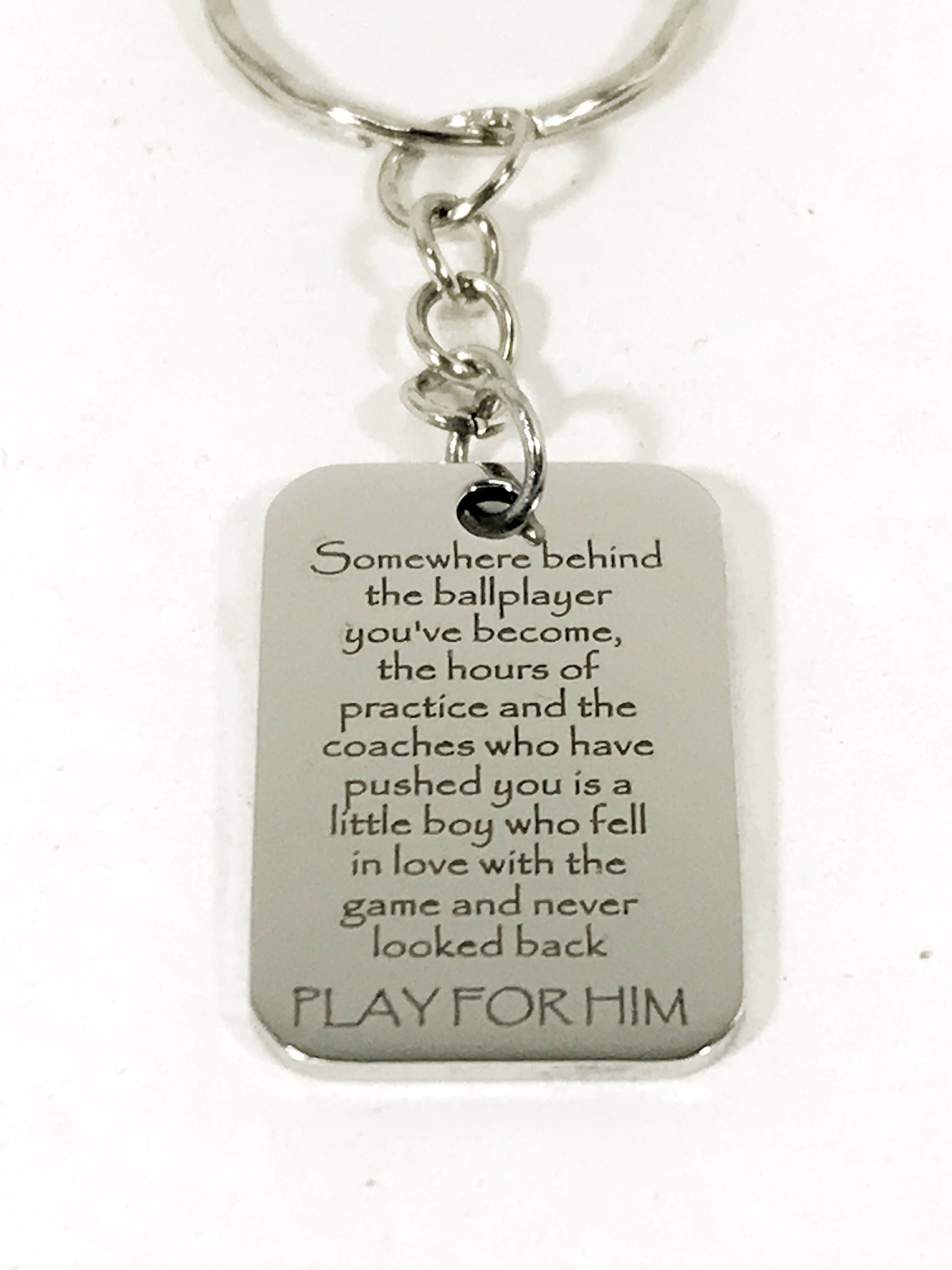 Play For Him Keychain, Baseball Player Keychain, Football Player Keychain, Basketball Player Keychain, Son Gift, Son Valentine, Play For Him