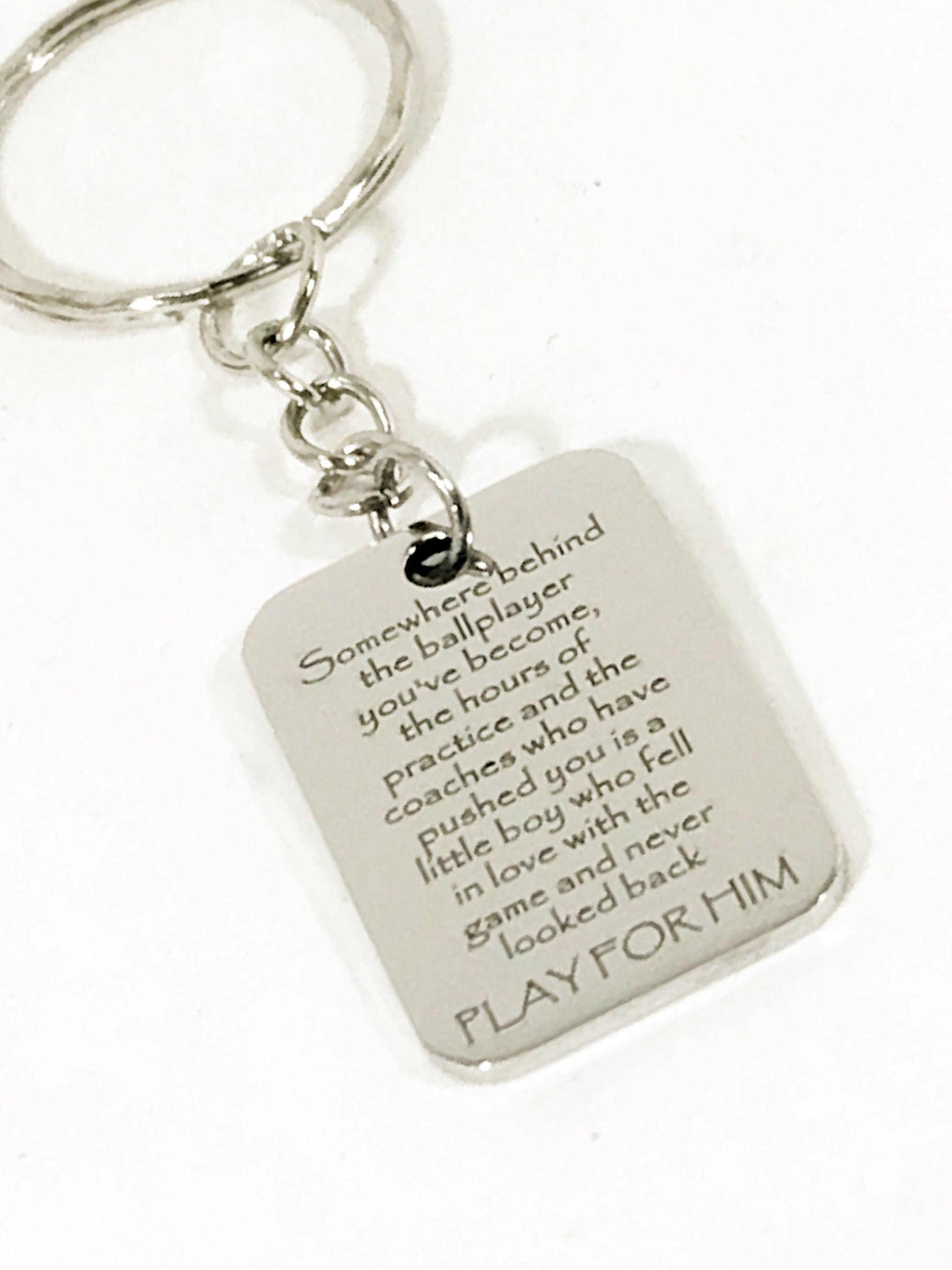 Play For Him Keychain, Baseball Player Keychain, Football Player Keychain, Basketball Player Keychain, Son Gift, Son Valentine, Play For Him