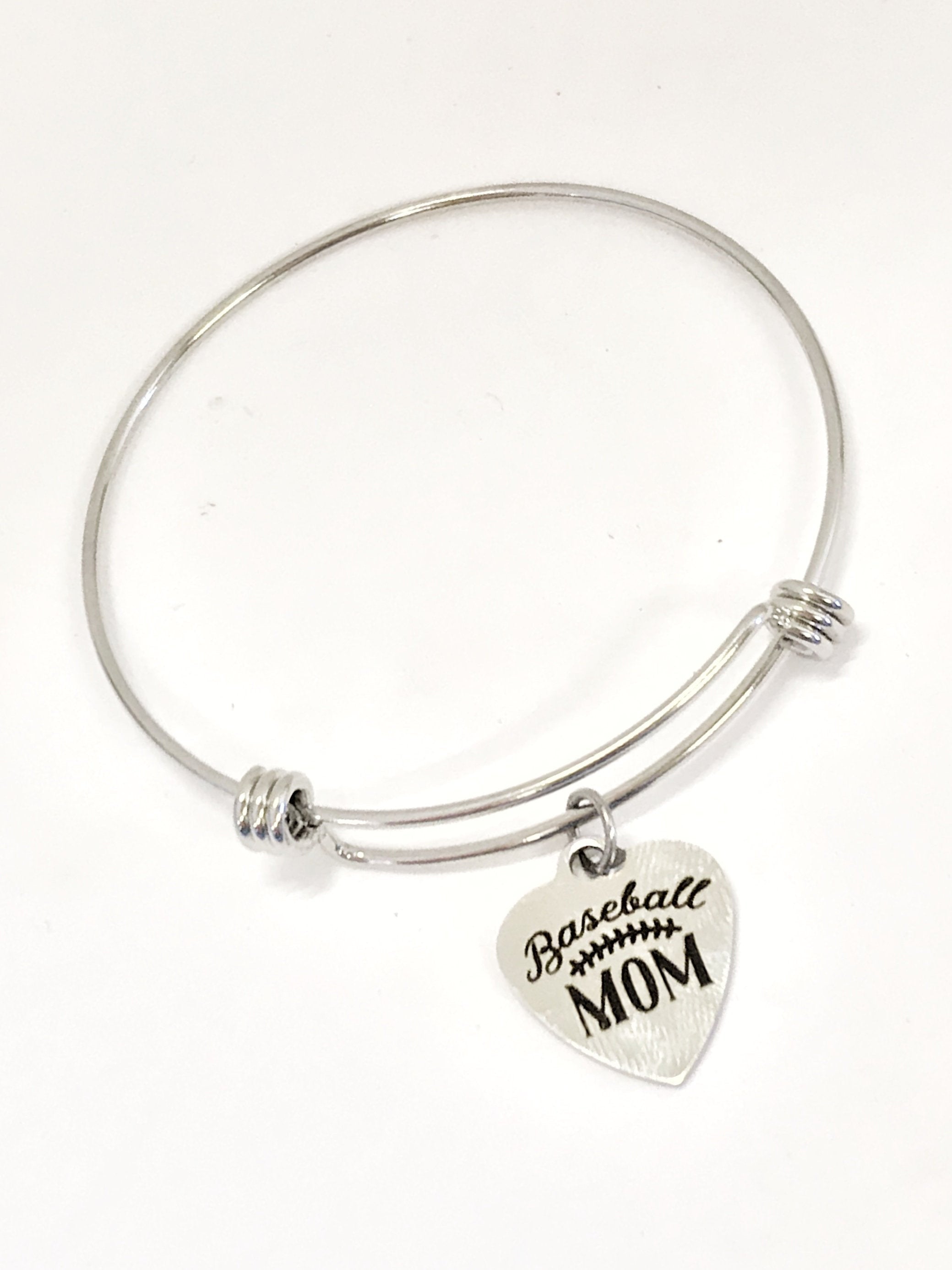 Charm Bracelet, Baseball Mom Bracelet, Expanding Bangle, Charm Bangle, Baseball Mom Jewelry, Sports Mom Bracelet, Baseball Mom Charm