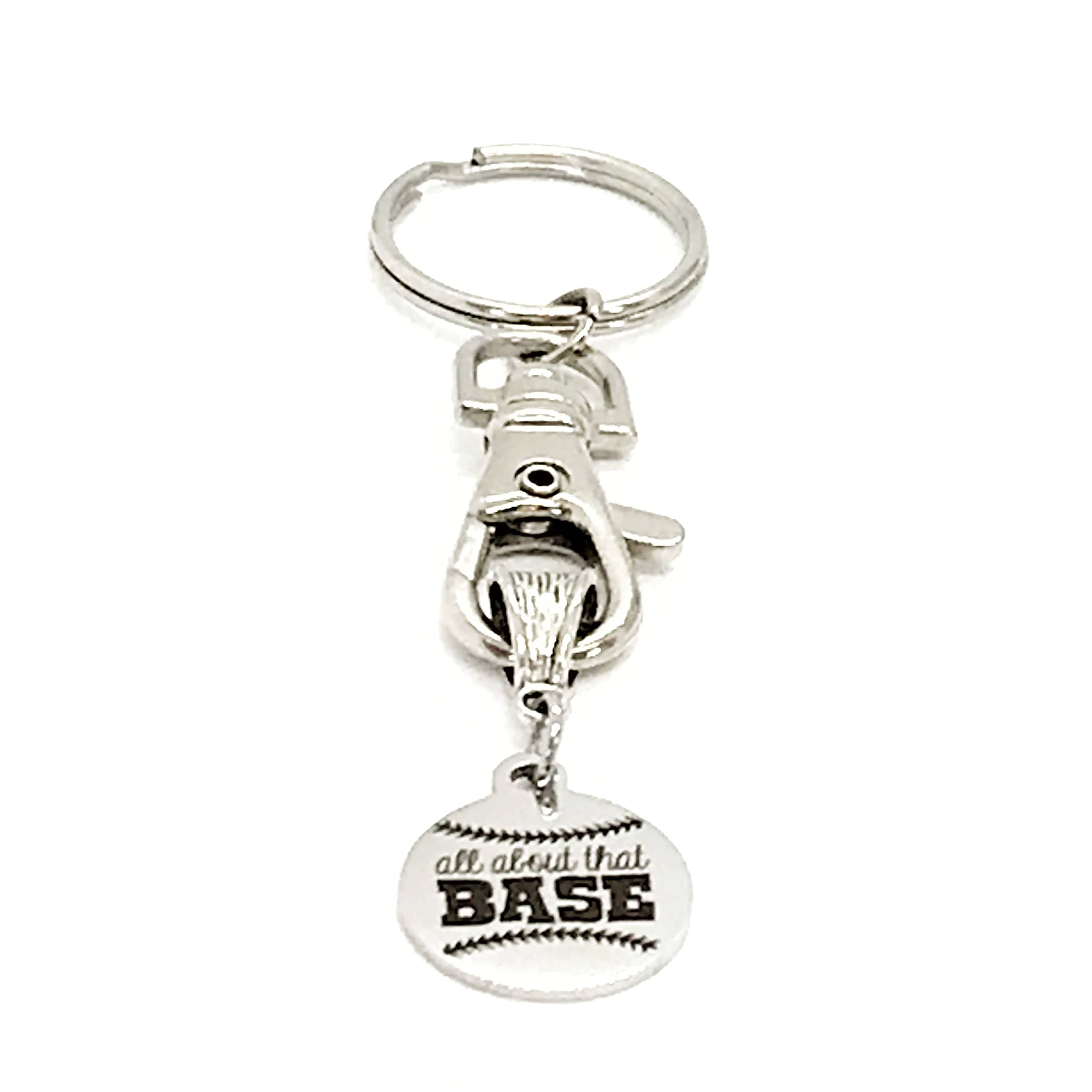 Keychain Gift, All About That BASE Keychain, Baseball Mom Keychain, Baseball Girlfriend Gift, Baseball Mothers Day Gift, Team Mom Gift