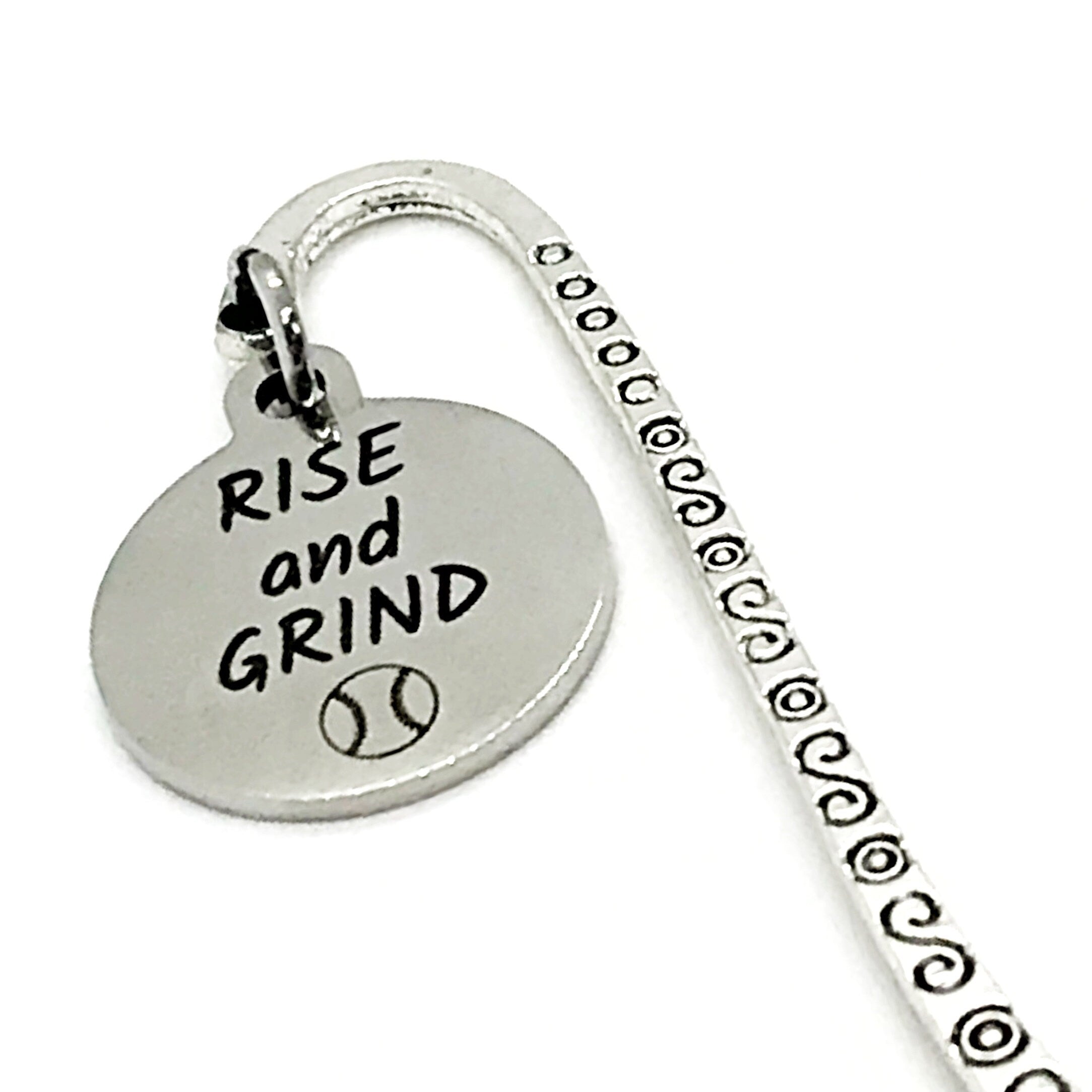 Bookmark Gift, Rise And Grind Bookmark, Baseball Bookmark, Student Athlete Gift, Basball Player Gift, Baseball Charm Bookmark