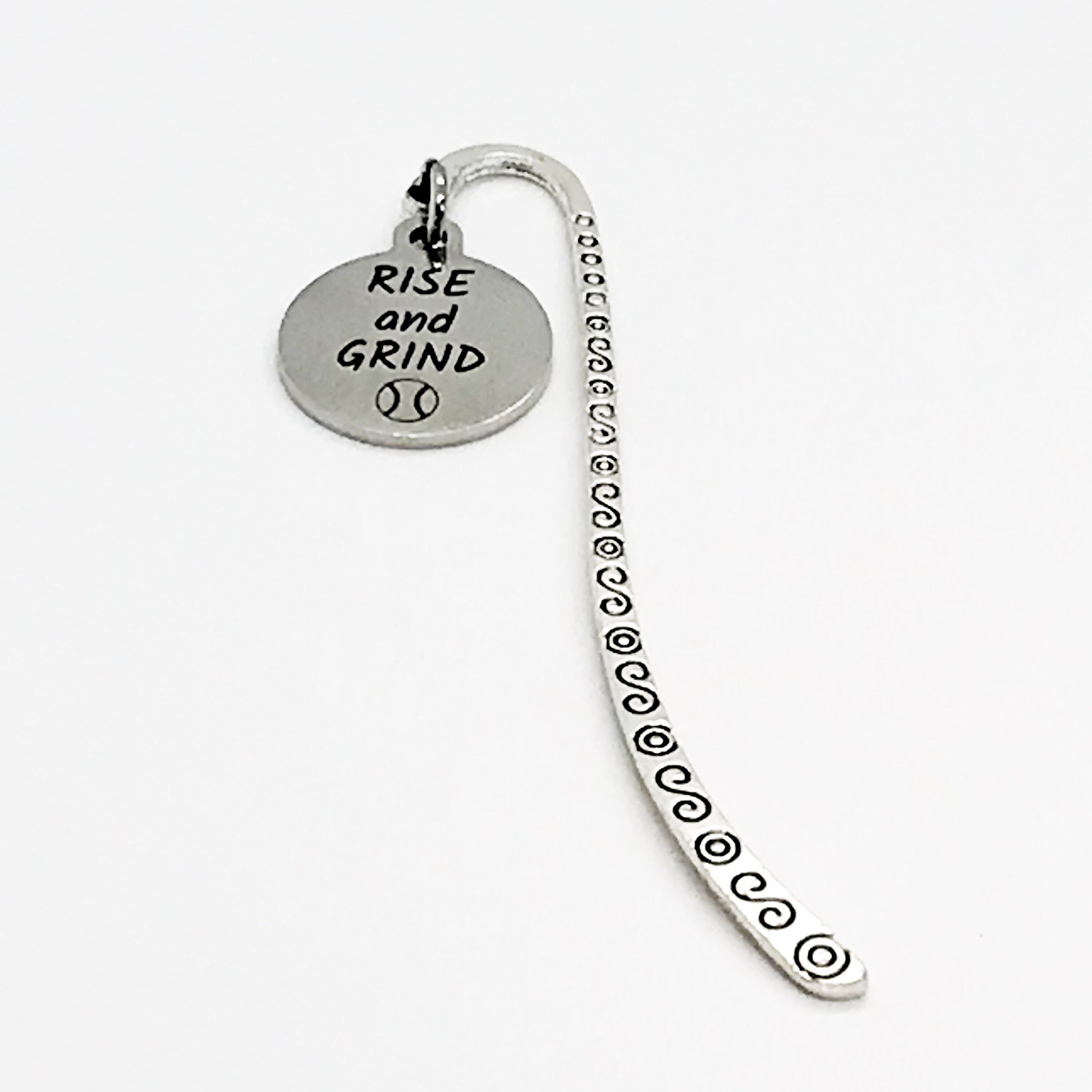 Bookmark Gift, Rise And Grind Bookmark, Baseball Bookmark, Student Athlete Gift, Basball Player Gift, Baseball Charm Bookmark