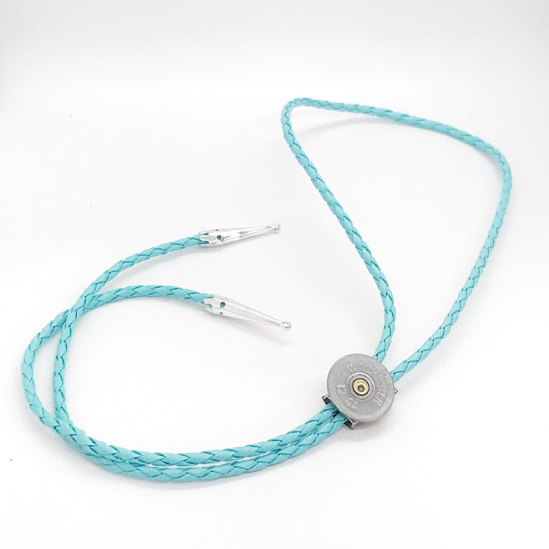 12 Gauge Shotgun Shell Bolo Tie, Turquoise Cord Bola Tie Gift For Him, Southwestern Style, Shooting Sports, Western Jewelry, Gift For Dad