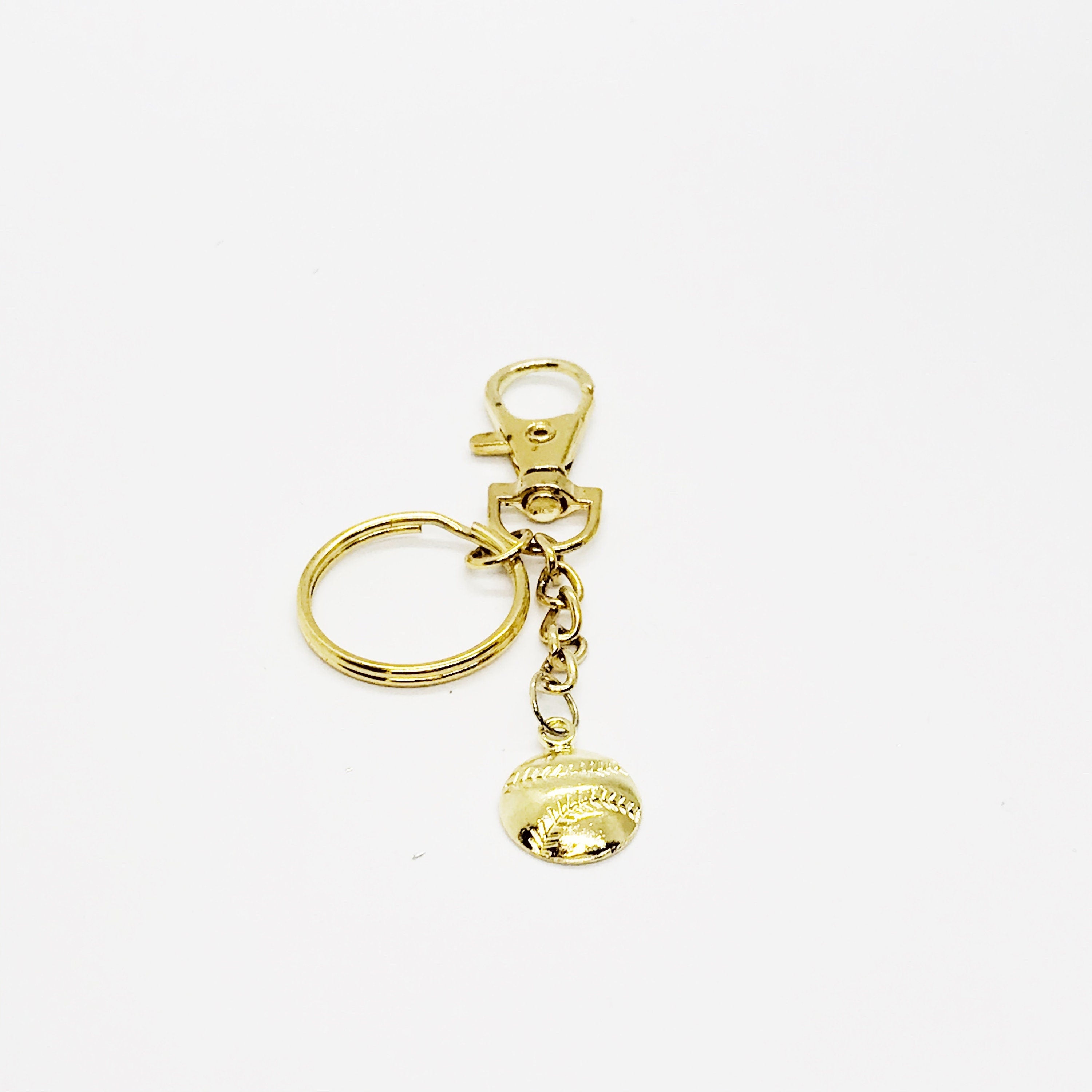 Baseball Mom Gift, Baseball Player Keychain, Softball Mom Gift, Softball Player Keychain, Baseball Player Gift, Goldtone Baseball Keychain