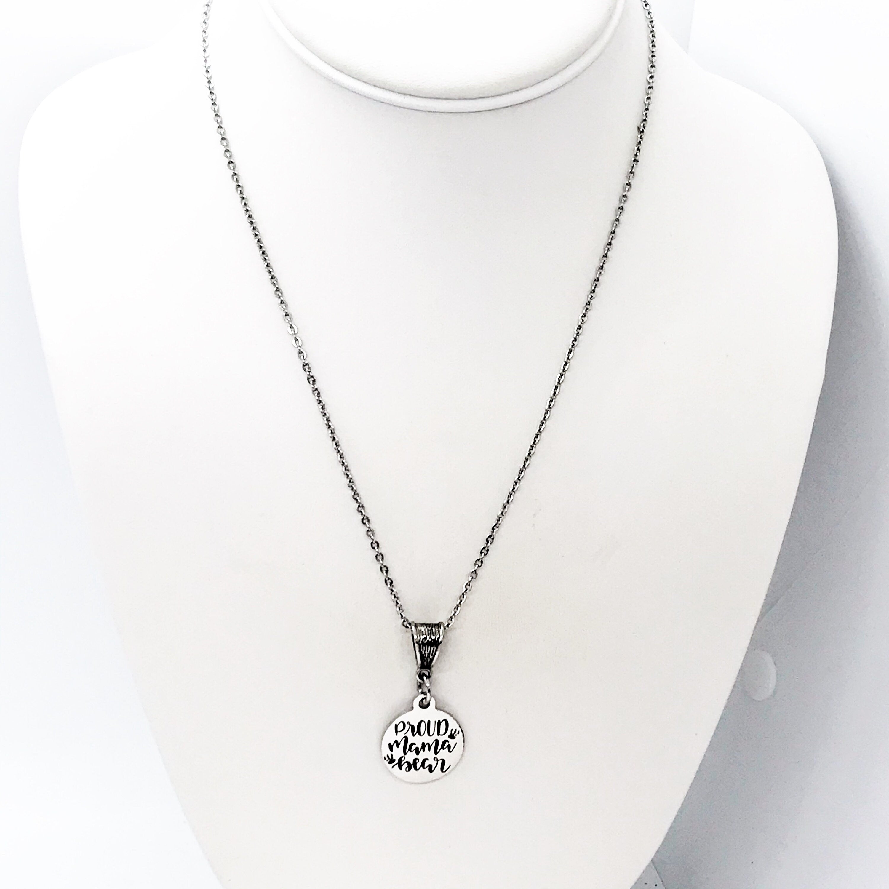 Mom Gift, Proud Mama Bear Necklace, Gift For Mom, Baseball Mom Gift, Gift For Wife, Wife Jewelry, Mom Jewelry, Mom Birthday, Mothers Day