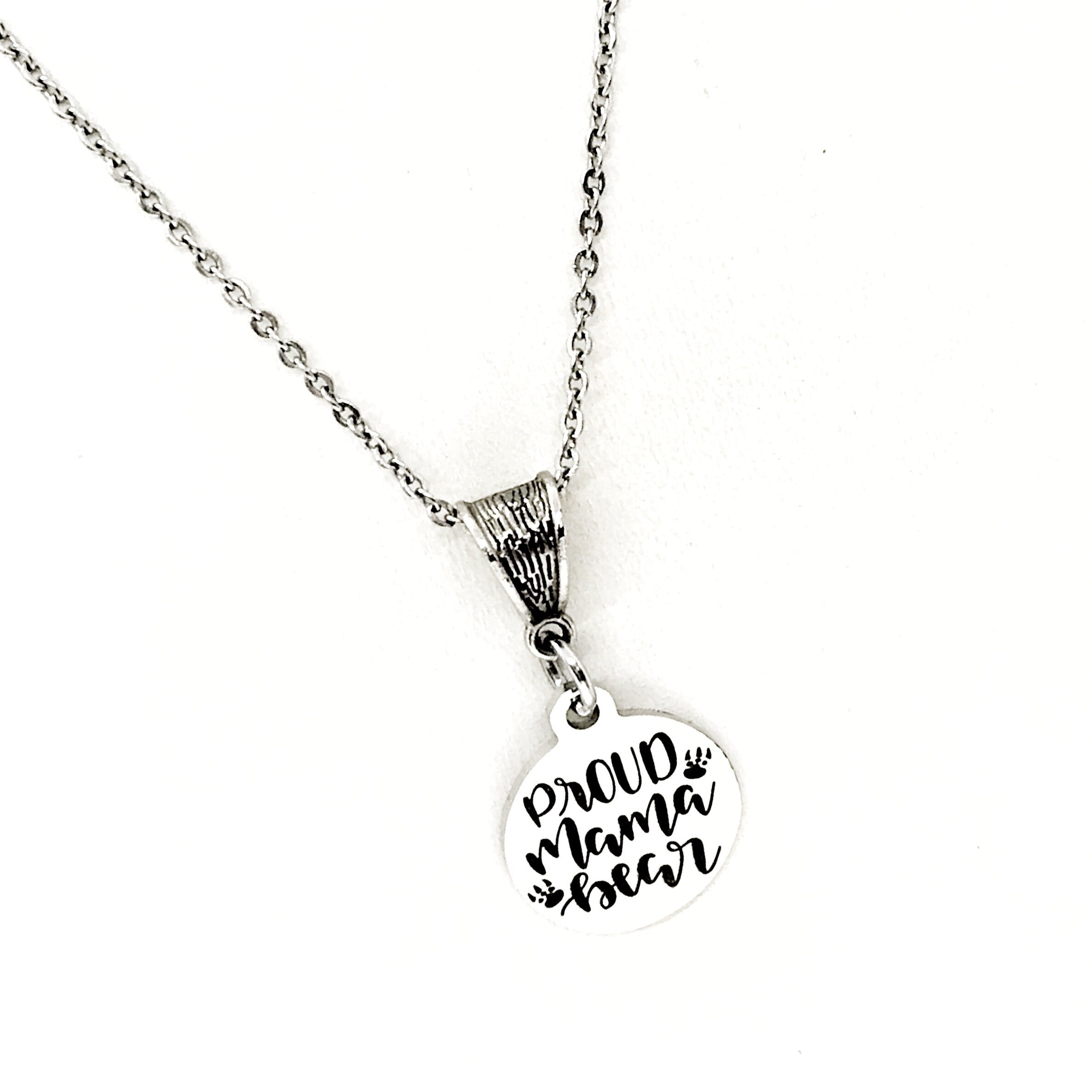 Mom Gift, Proud Mama Bear Necklace, Gift For Mom, Baseball Mom Gift, Gift For Wife, Wife Jewelry, Mom Jewelry, Mom Birthday, Mothers Day