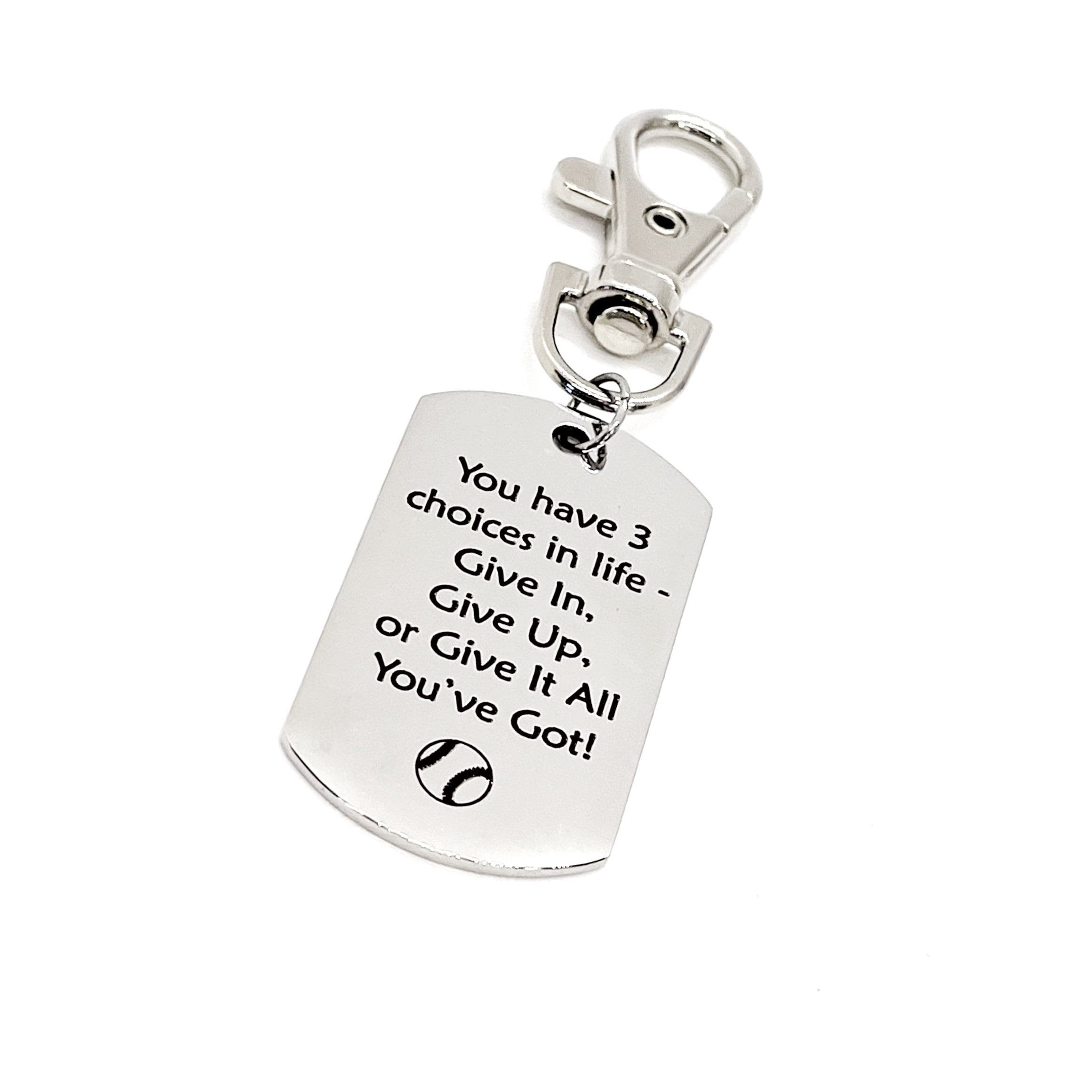 Athlete Gift, Three Choices Clip On Charm, Baseball Quote, Softball Quote, Softball Gift, Baseball Gift, Son Gift, Daughter Gift, Bag Charm