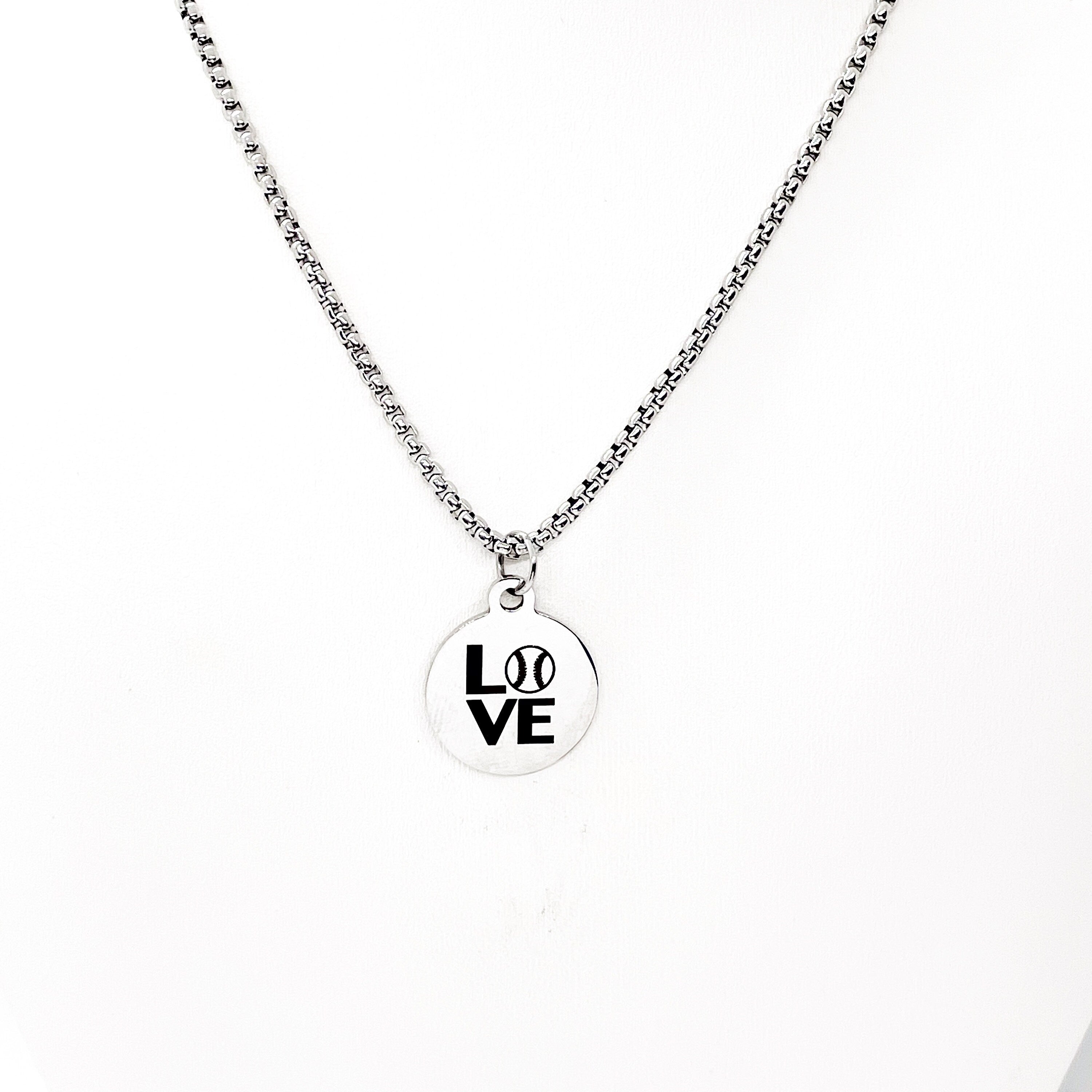 Baseball Necklace, Baseball Love Gift, Baseball Player Gift, Baseball Valentine, Baseball Mom Gift, Baseball Girlfriend Gift, Son Gift