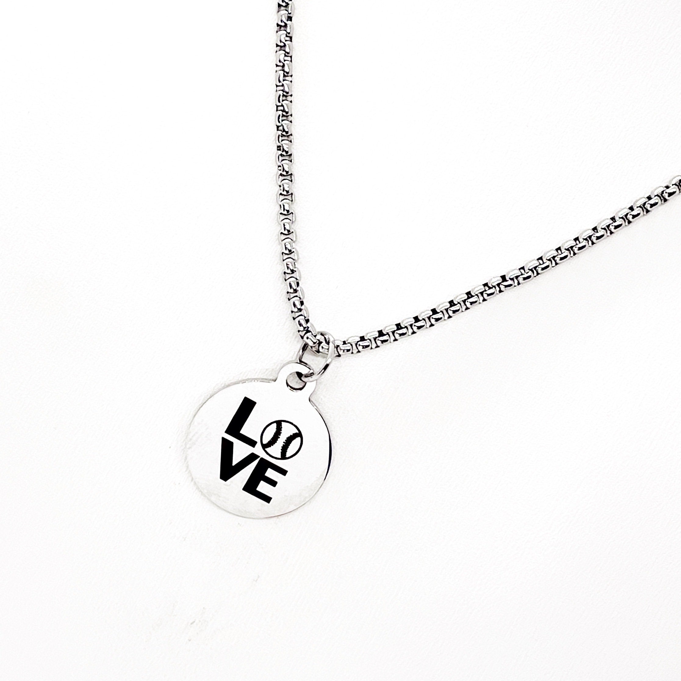 Baseball Necklace, Baseball Love Gift, Baseball Player Gift, Baseball Valentine, Baseball Mom Gift, Baseball Girlfriend Gift, Son Gift