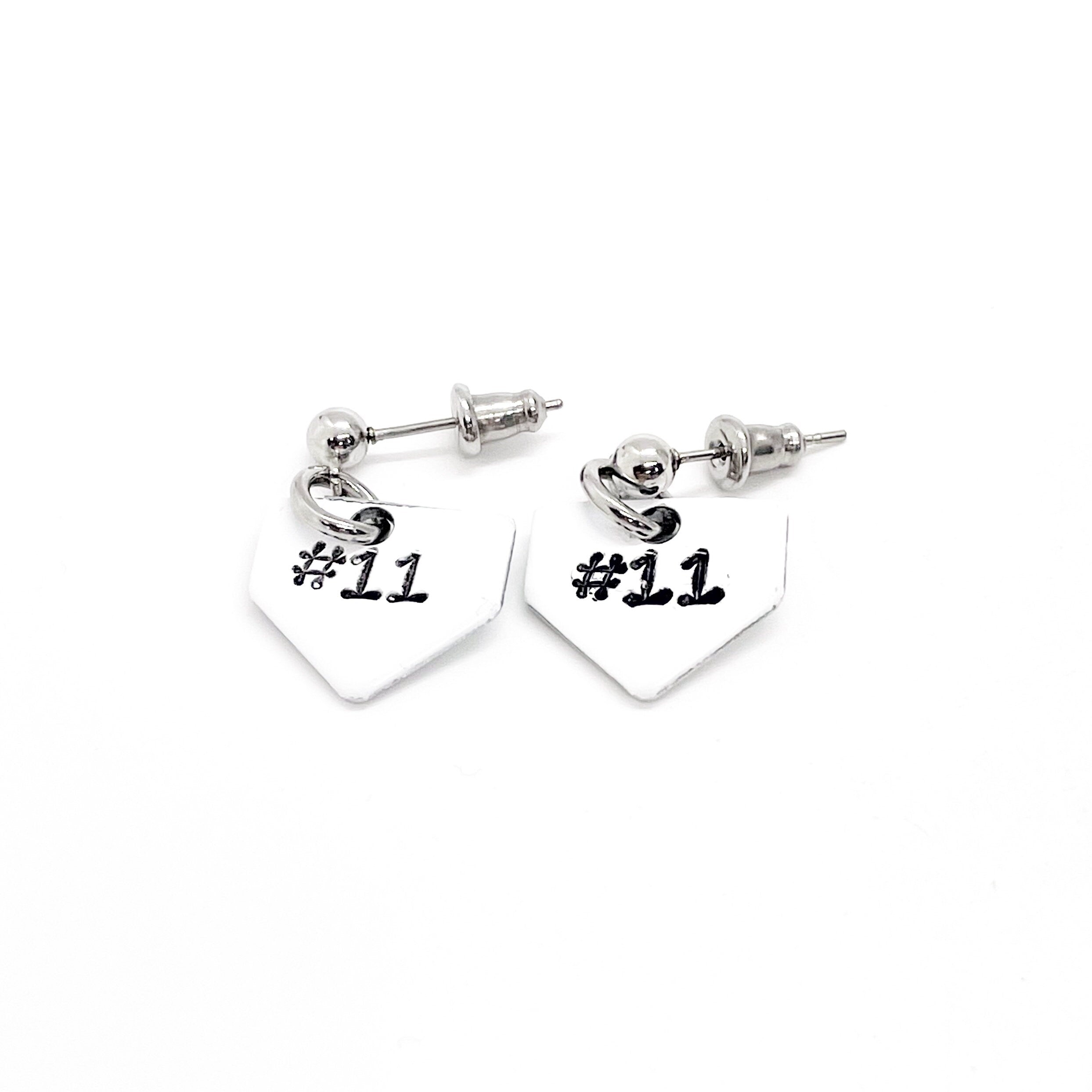 Home Plate Earrings, Personalized Softball Earrings, Baseball Mom Earrings, Baseball Girlfriend Earrings, Softball Mom Gift, Gift For Her