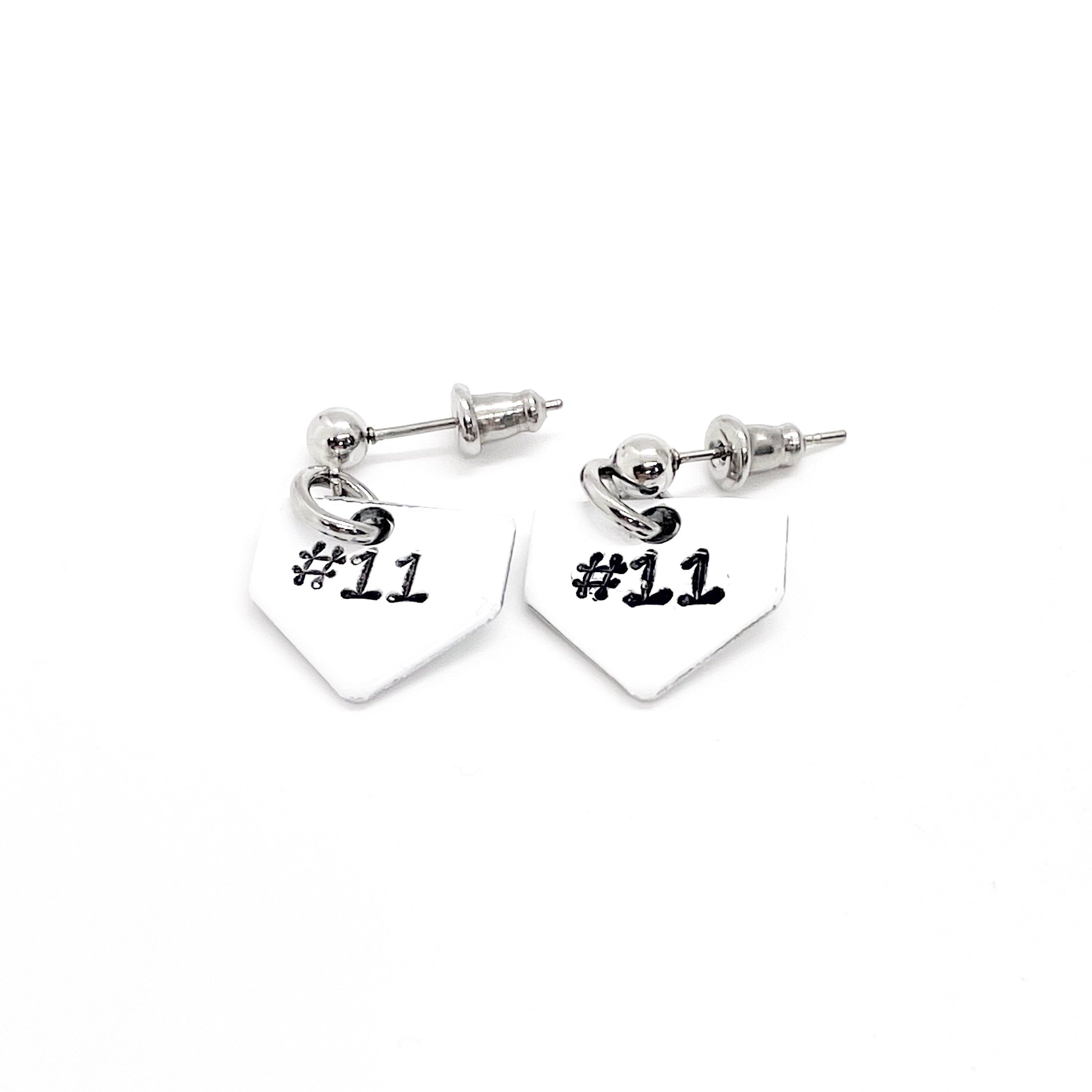 Home Plate Earrings, Personalized Softball Earrings, Baseball Mom Earrings, Baseball Girlfriend Earrings, Softball Mom Gift, Gift For Her