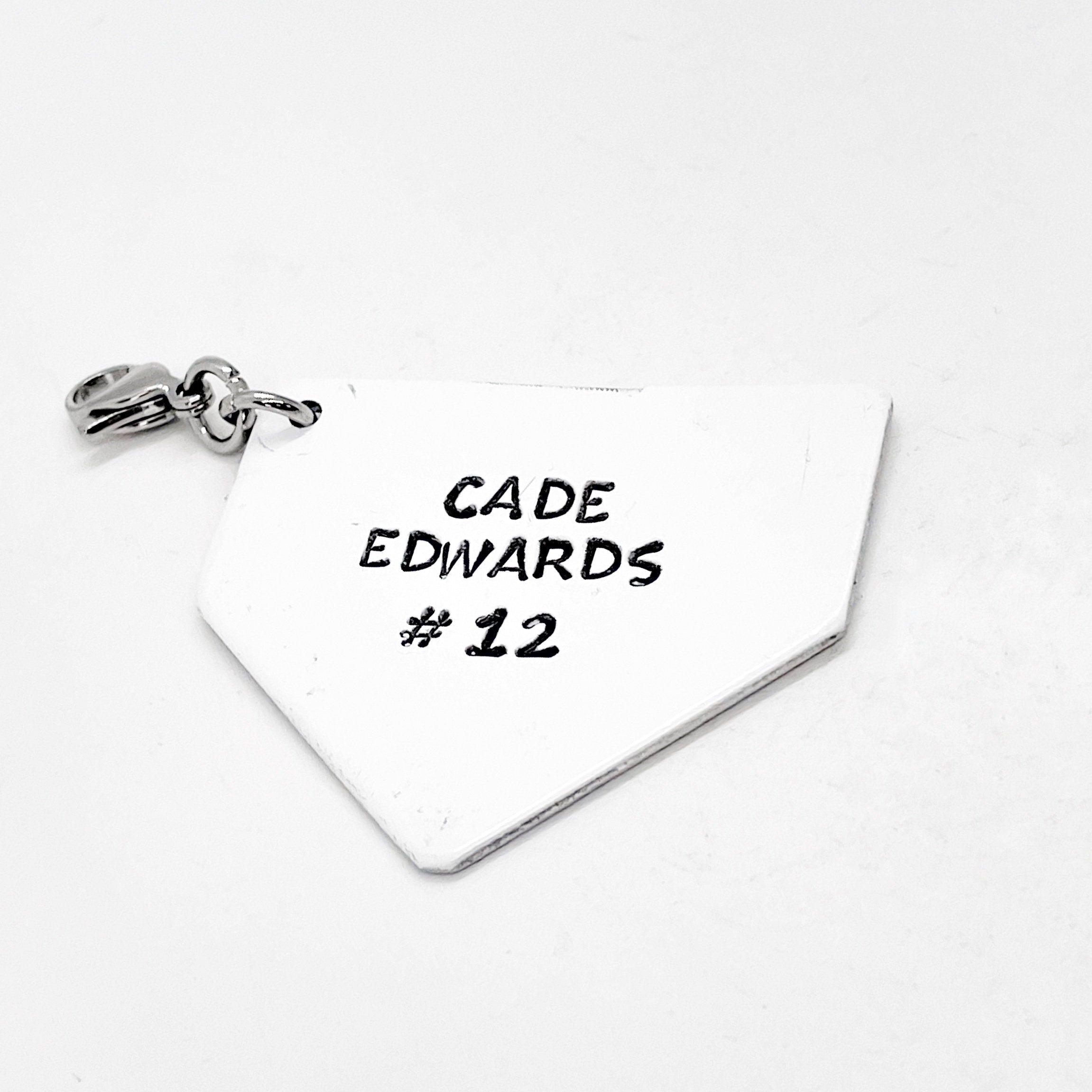 Bag Charm, Personalized Home Plate Bag Clip, Baseball Bag Charm, Softball Bag Charm, Gift, Baseball Gift, Keychain Clip, Softball Gift
