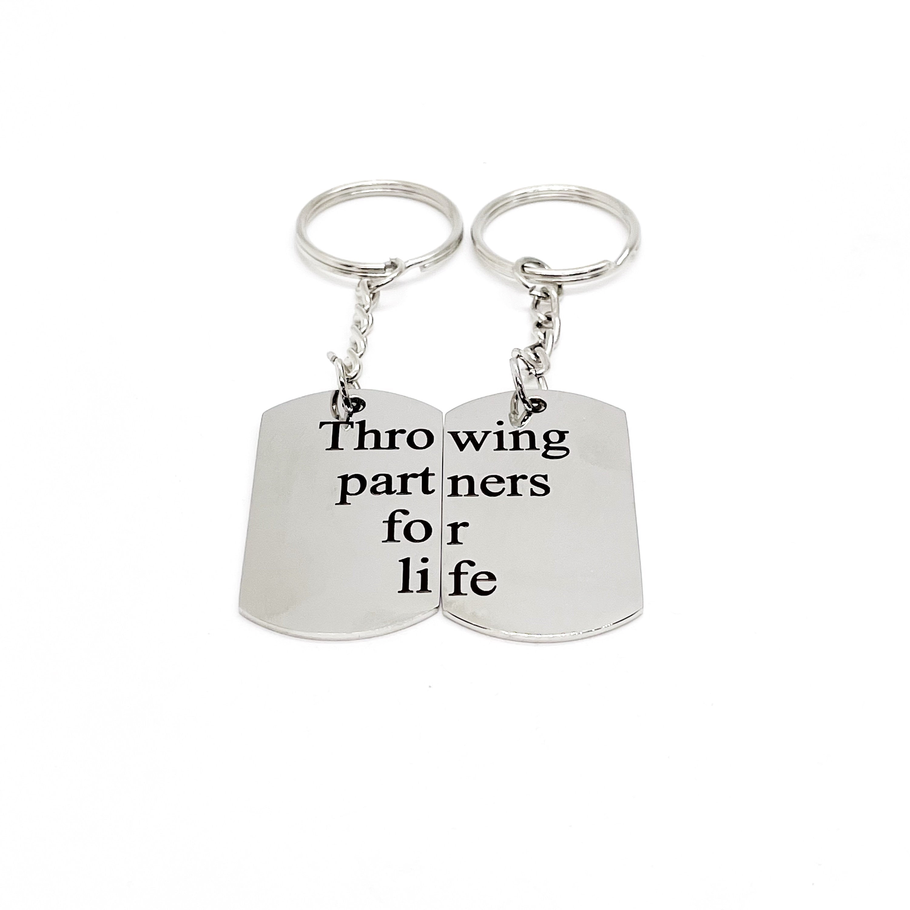 Throwing Partners For Life Keychain Set, Baseball Player Gift, Father Son Gift, Softball Keychains, Pitcher Catcher Keychains, Graduation