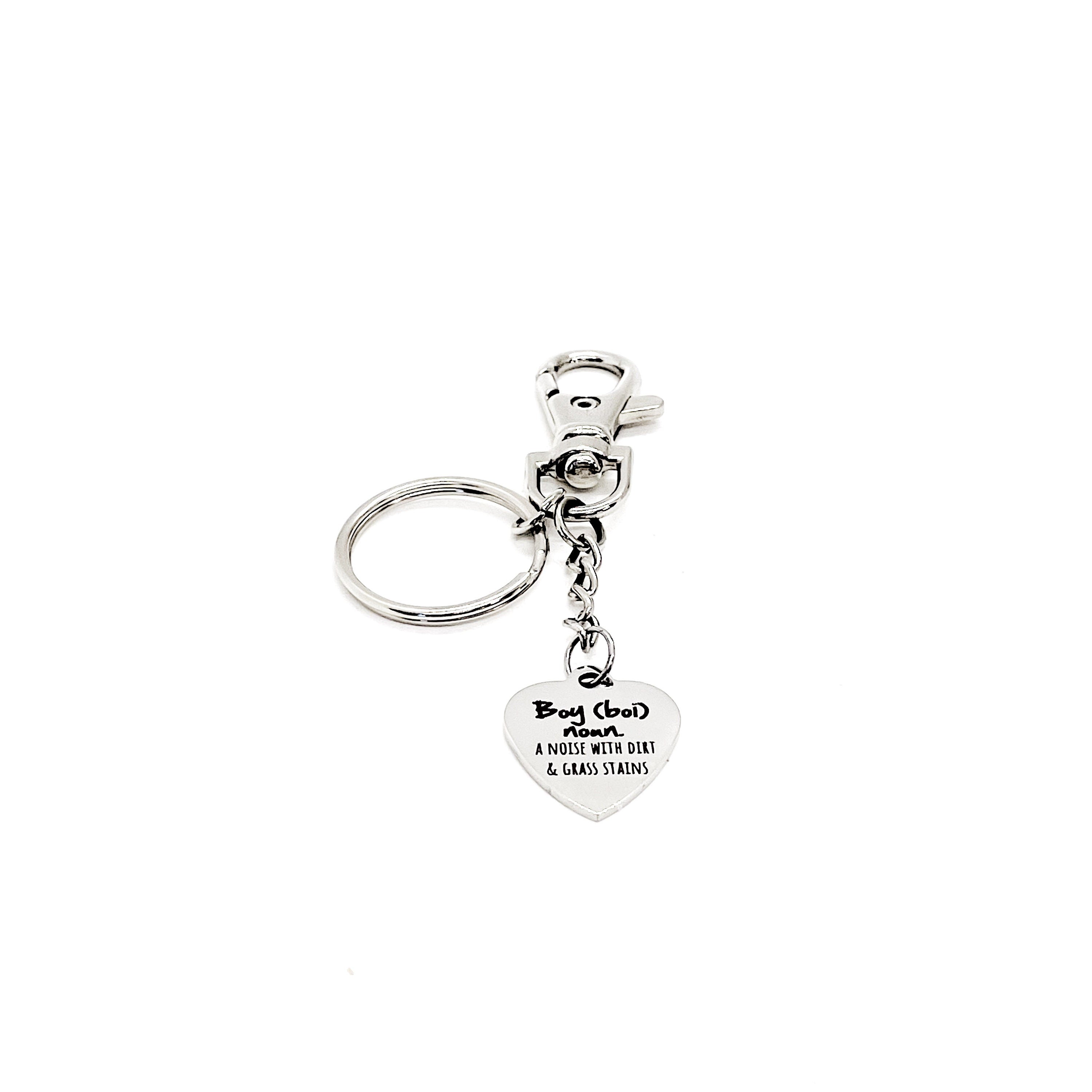 Wife Gift, Boy A Noise With Dirt And Grass Stains Keychain, Baseball Mom Gift, Gift For Her, New Mom Gift, Baby Shower Gift, Baby Reveal