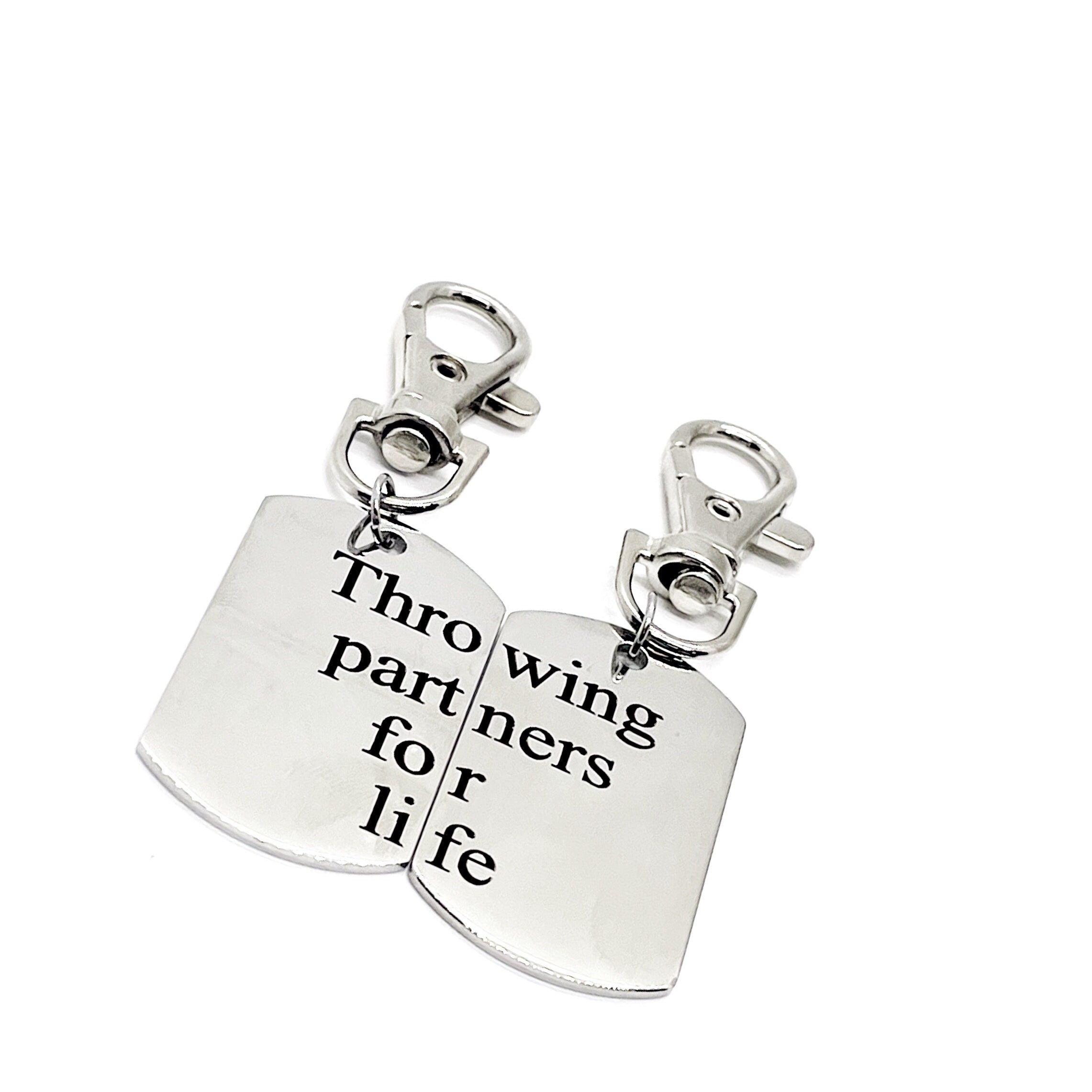 Throwing Partners For Life Clip On Charm Set, Baseball Players, Softball Players, Father Son Gift, Baseball Keychains, Softball Keychains