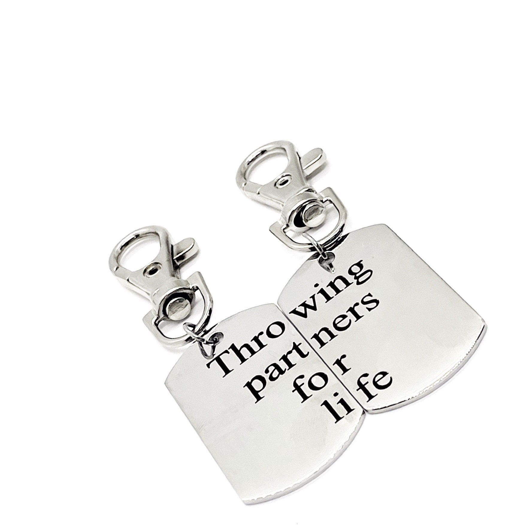 Throwing Partners For Life Clip On Charm Set, Baseball Players, Softball Players, Father Son Gift, Baseball Keychains, Softball Keychains