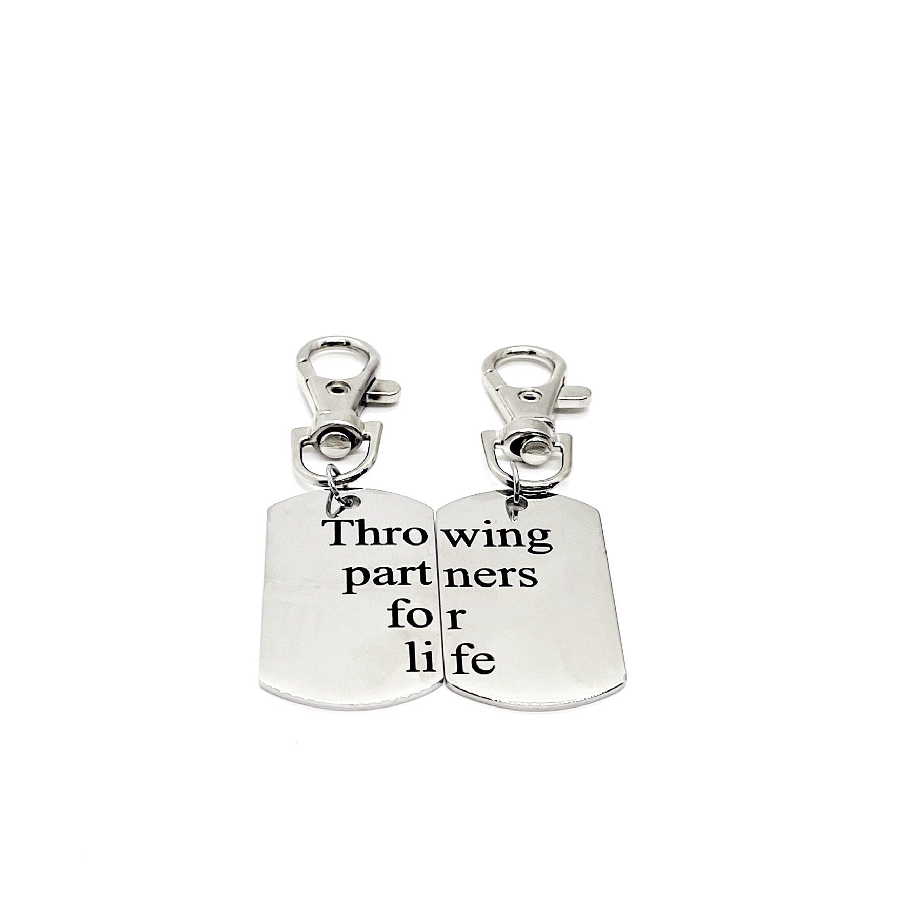 Throwing Partners For Life Clip On Charm Set, Baseball Players, Softball Players, Father Son Gift, Baseball Keychains, Softball Keychains