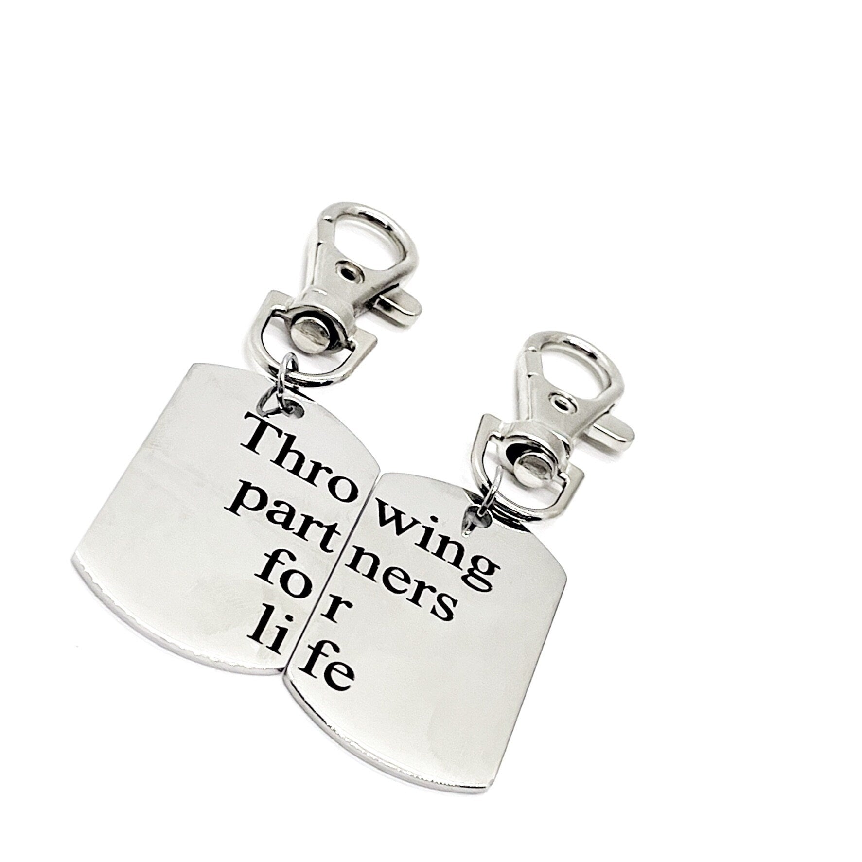 Throwing Partners For Life Clip On Charm Set, Baseball Players, Softball Players, Father Son Gift, Baseball Keychains, Softball Keychains