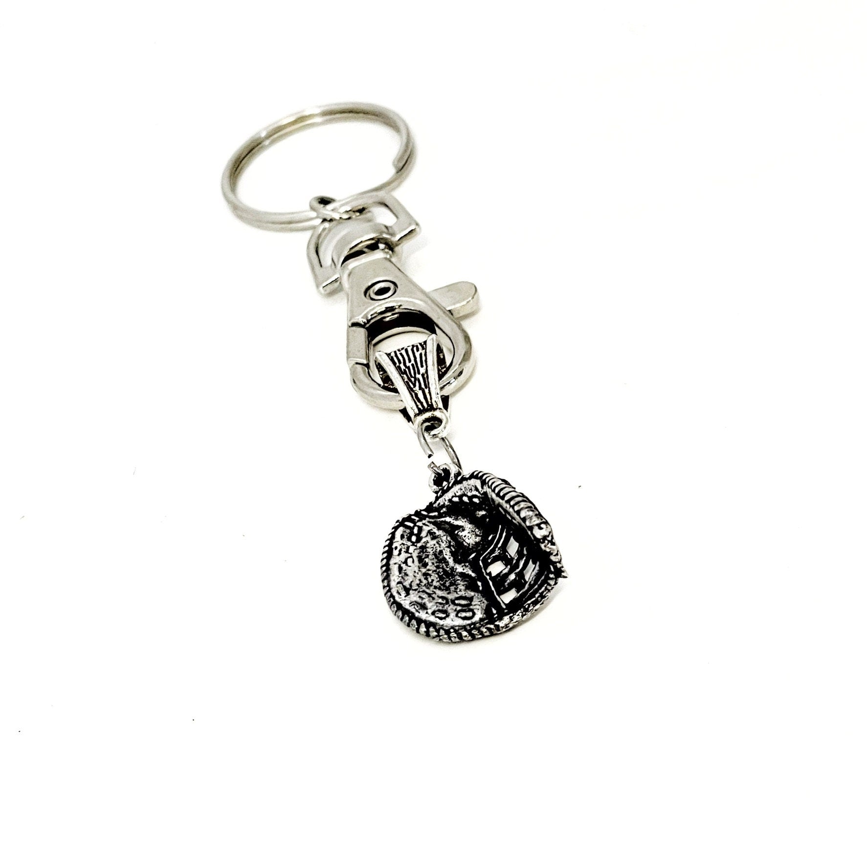 Softball Catcher Keychain, Baseball Catcher Keychain, Catcher Mom Gift, Catchers Mitt Charm, Charm Keychain, Student Athlete Gift, New Car