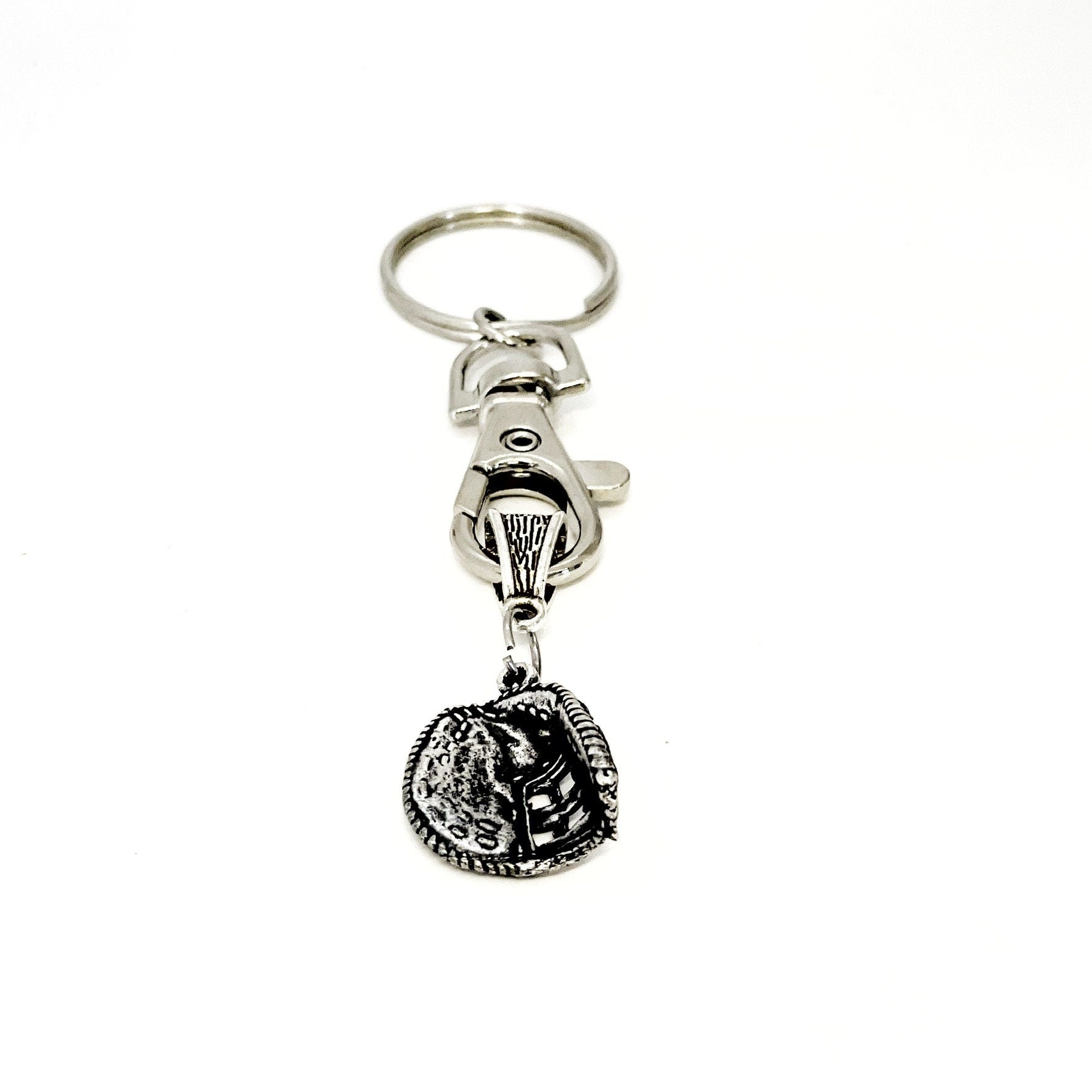 Softball Catcher Keychain, Baseball Catcher Keychain, Catcher Mom Gift, Catchers Mitt Charm, Charm Keychain, Student Athlete Gift, New Car
