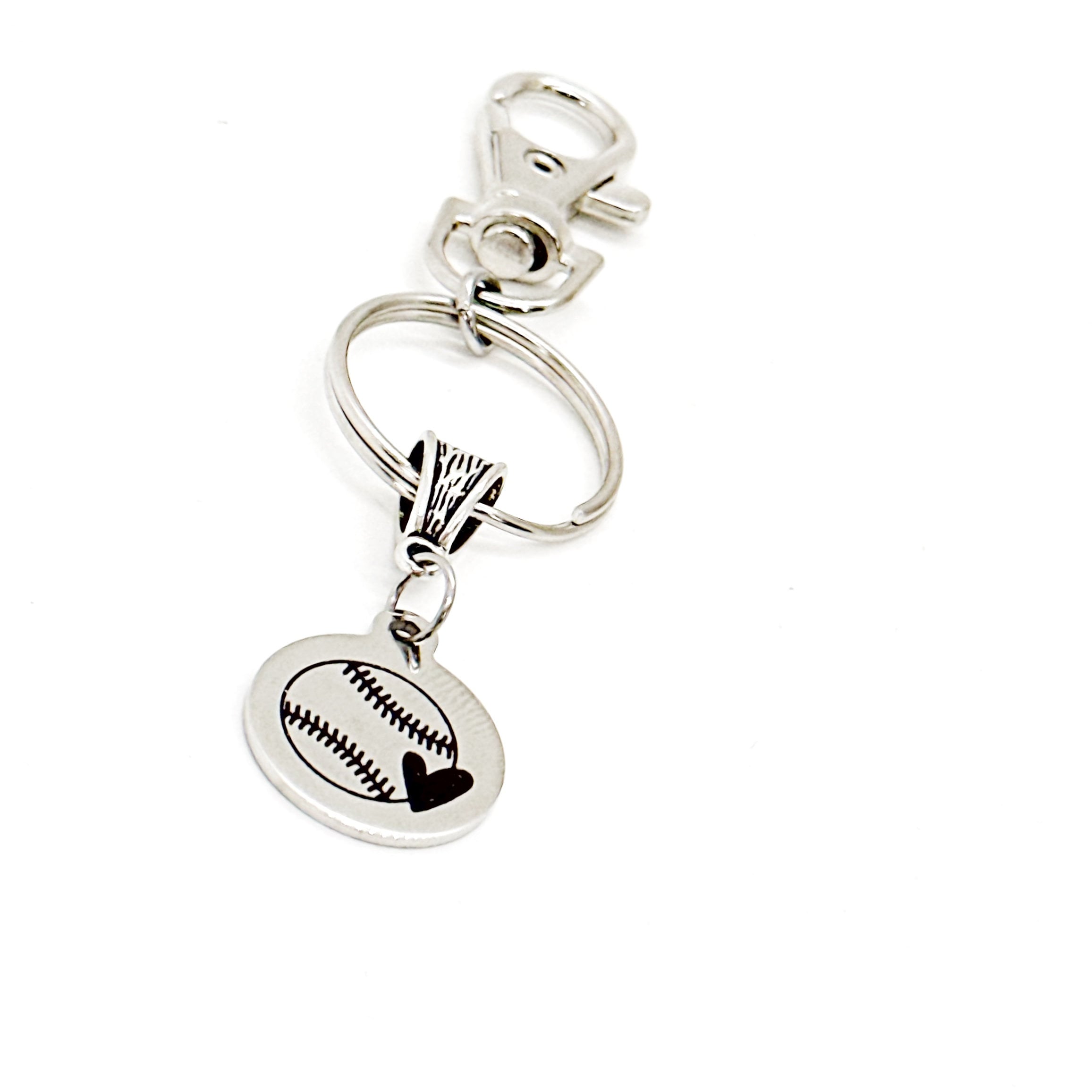 Love Baseball Charm Keychain, Love Softball Charm Keychain, Gift For Her, Gift For Him, Baseball Mom, Softball Mom, Softball Player