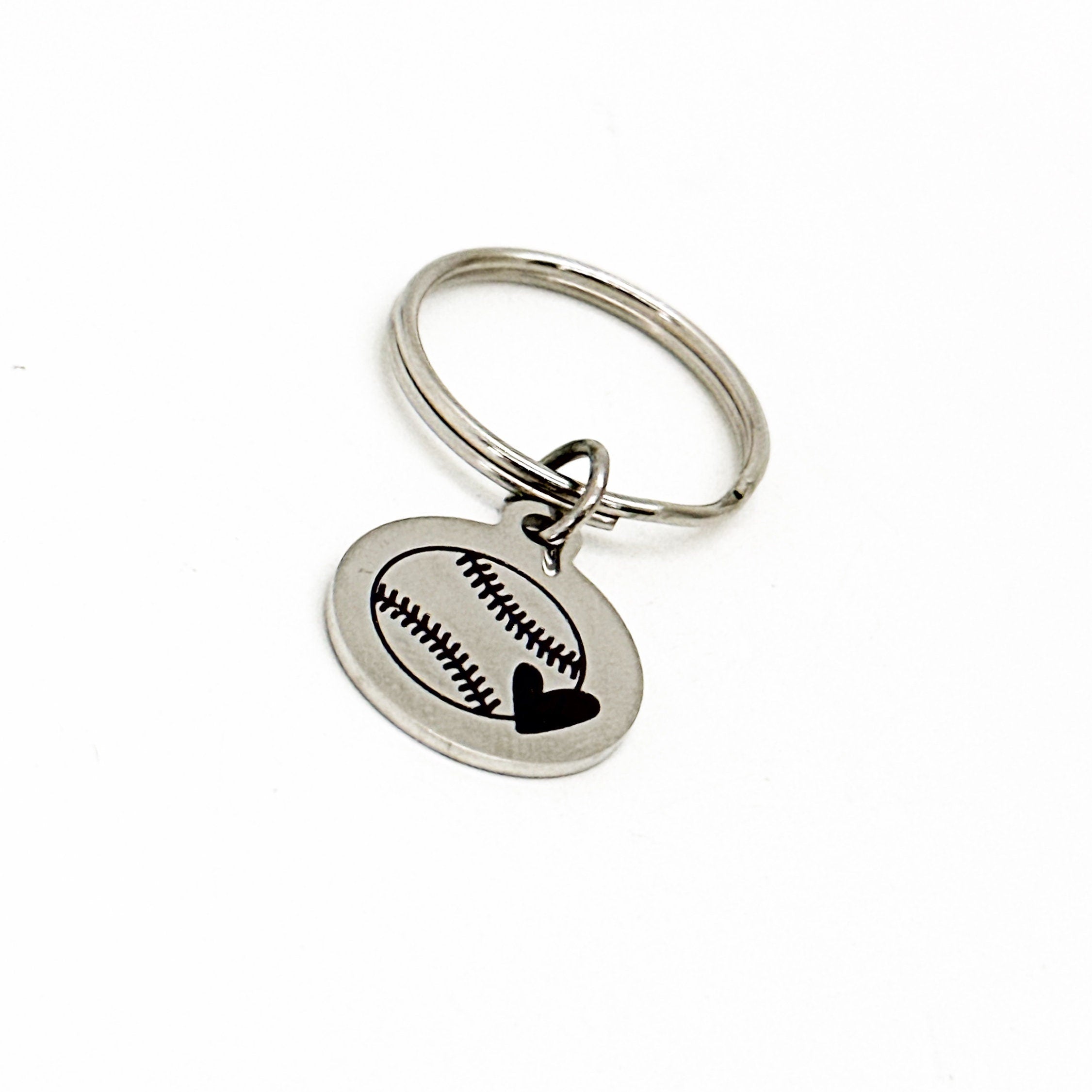 Baseball Heart Charm Keychain, Softball Heart, Love Baseball, Love Softball, Softball Player, Baseball Player, Mom Gift, Team Gifts