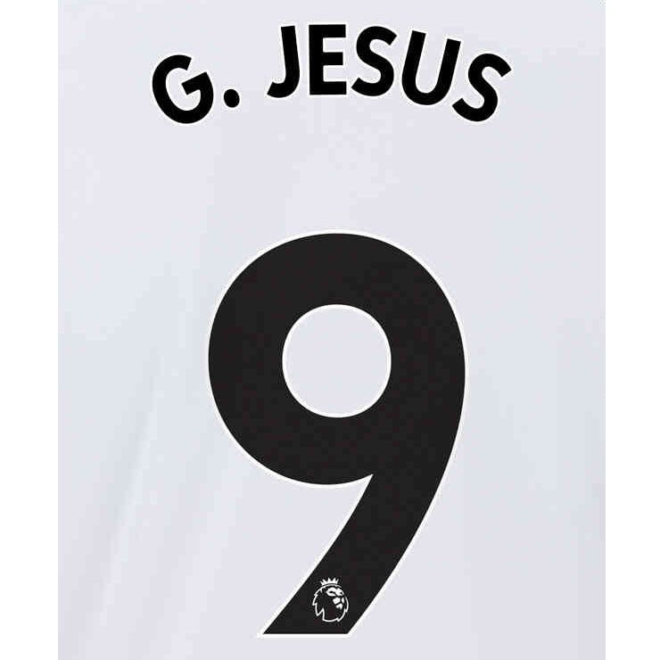 Manchester City 2021/22 Away G. Jesus #9 Jersey Name Set-Black