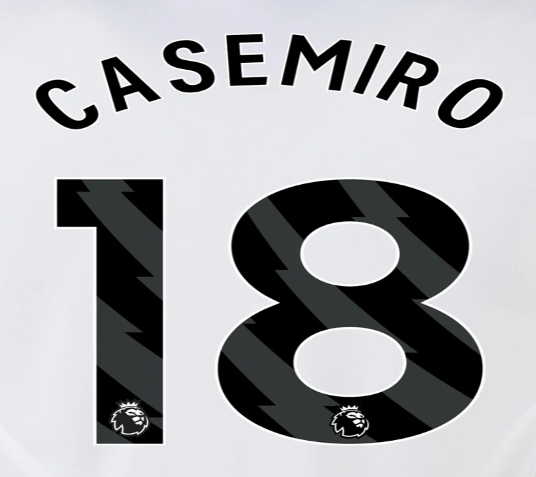 Manchester United 2024-Third CASEMIRO #18 Official Name Set-Black