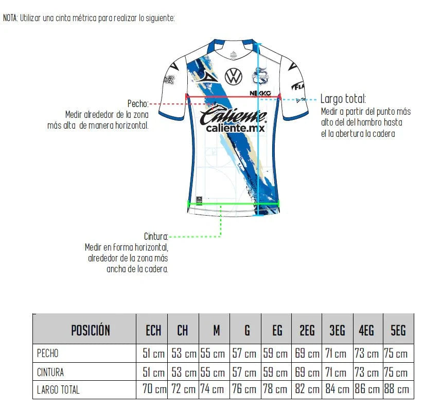 Pirma 2025-26 Puebla Men's Stadium Home Soccer Jersey