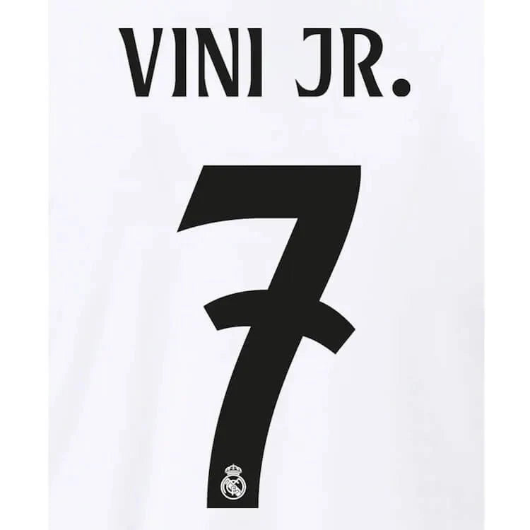 Real Madrid 2024/25 Home Vini JR #7 Youth Jersey Name Set