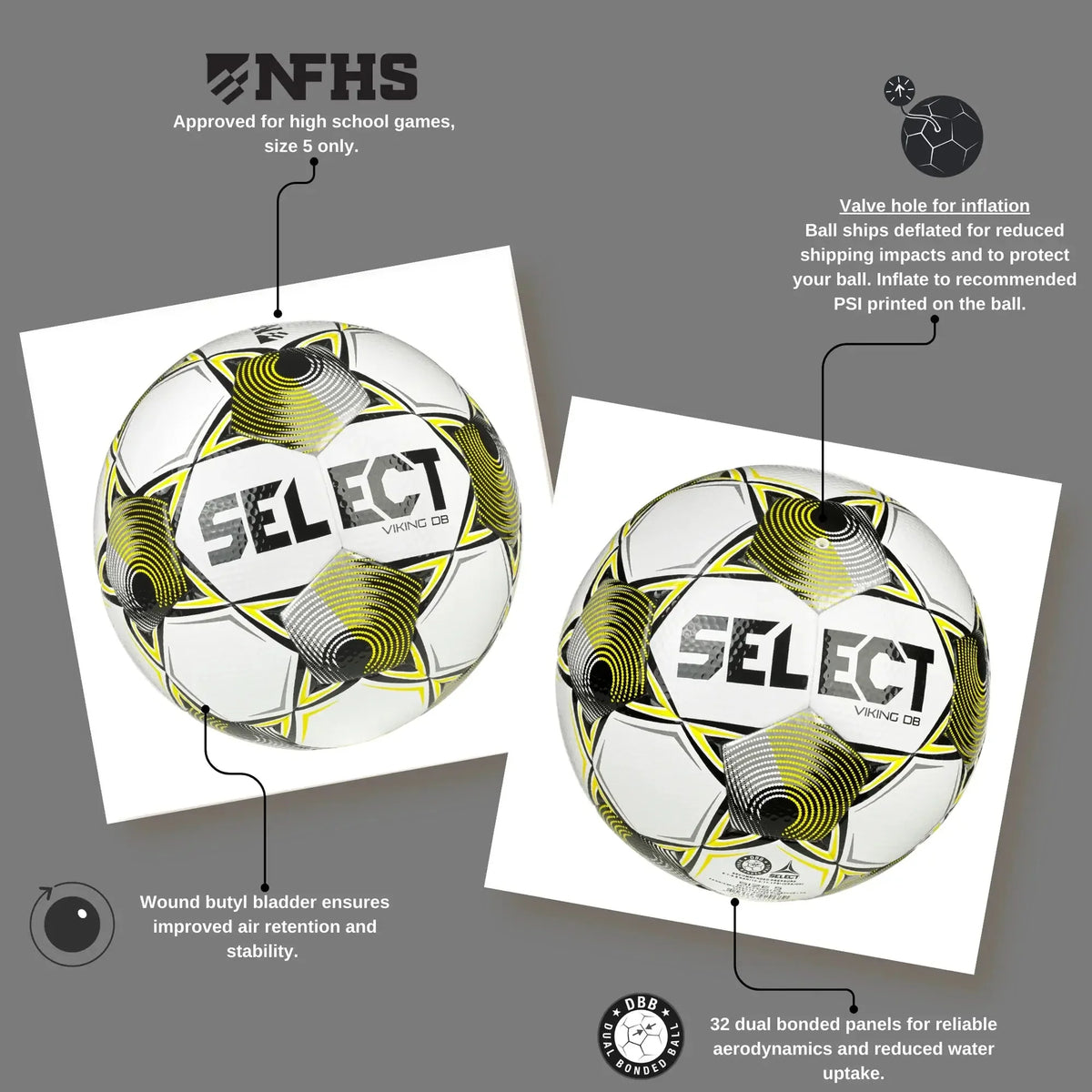 Select v25 Viking DB NFHS Soccer Ball