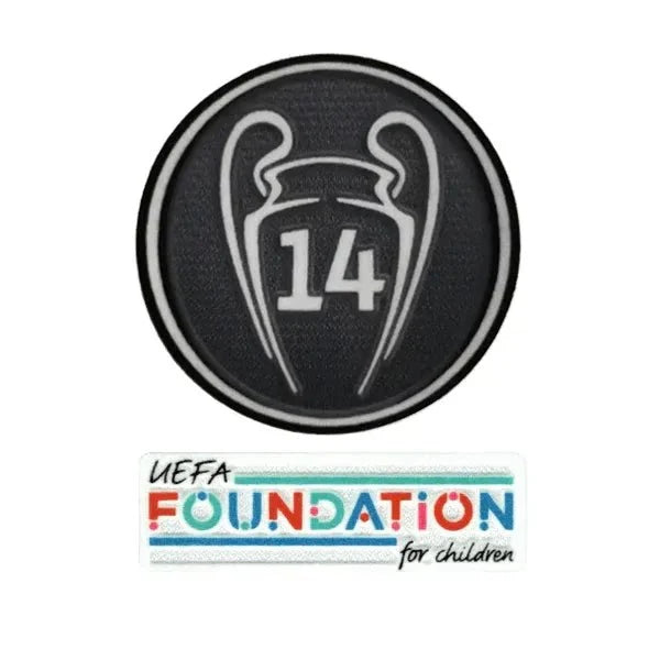 UEFA 2021-24 Real Madrid Champion League 14 Trophy Patch Set (Foundation Patch Included)