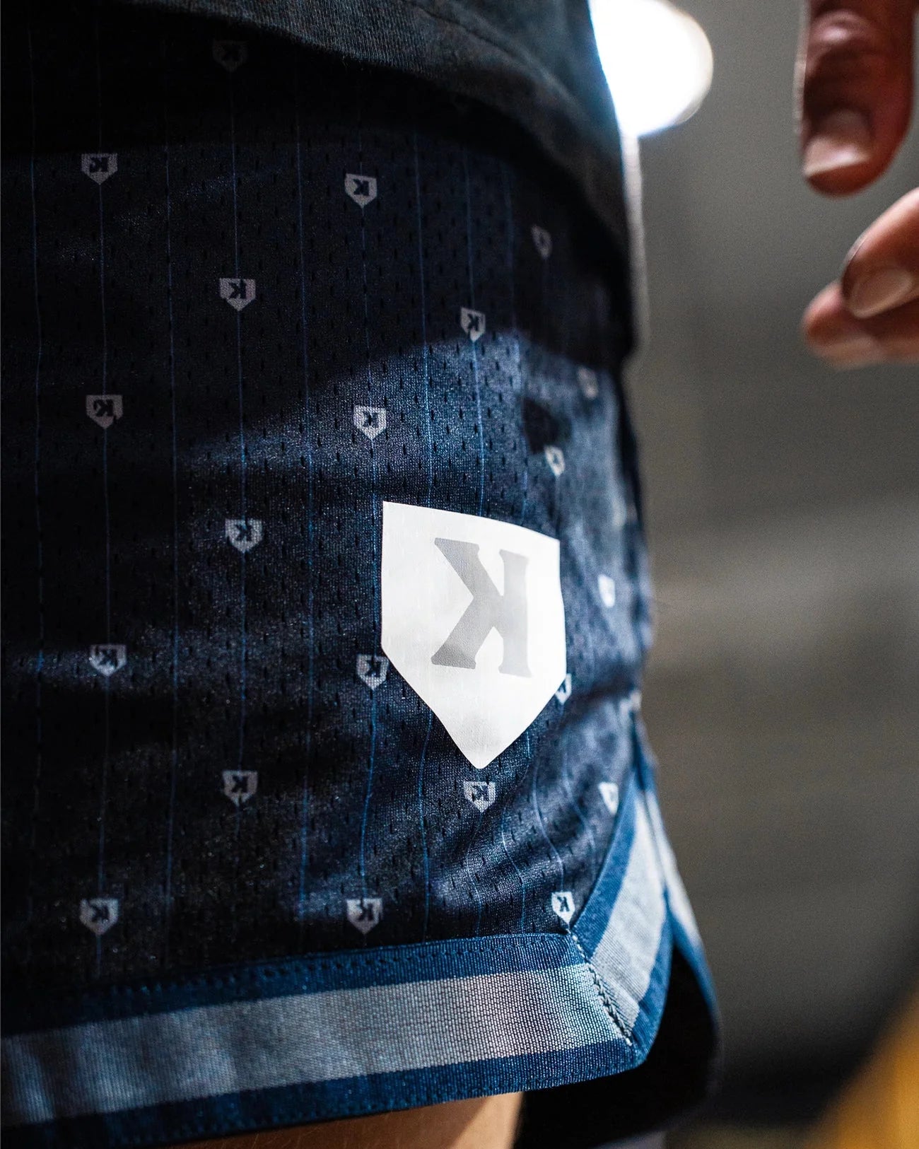 Youth Mesh Pinstripe Shorts - Navy/Gray