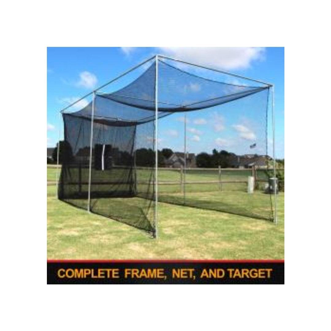 Batting cage with frame and target