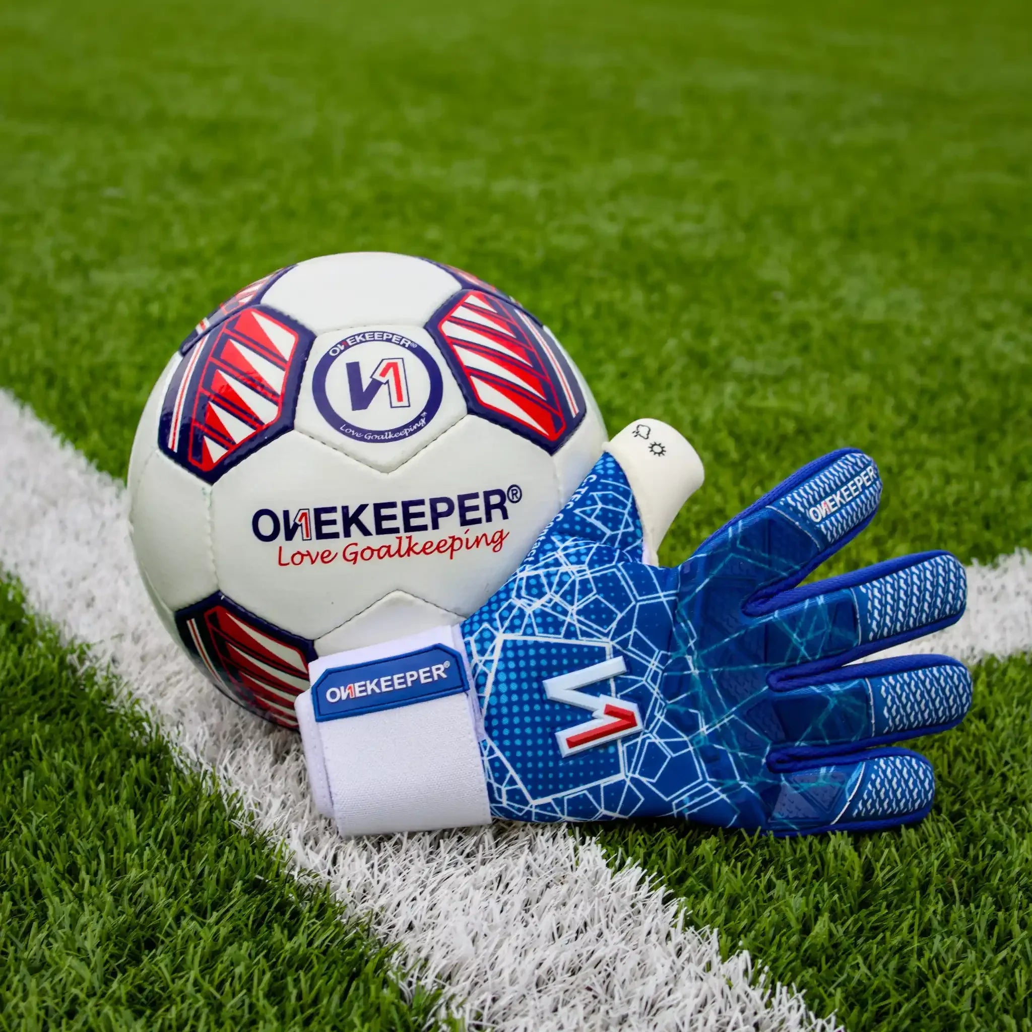 C-TEC Blue and White with Thin Neoprene Backhand for Cold Weather