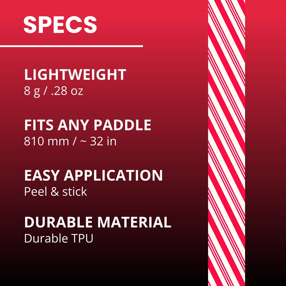 Candy Cane Edge Tape (3 pack) - Pickleball Paddle Edge Tape