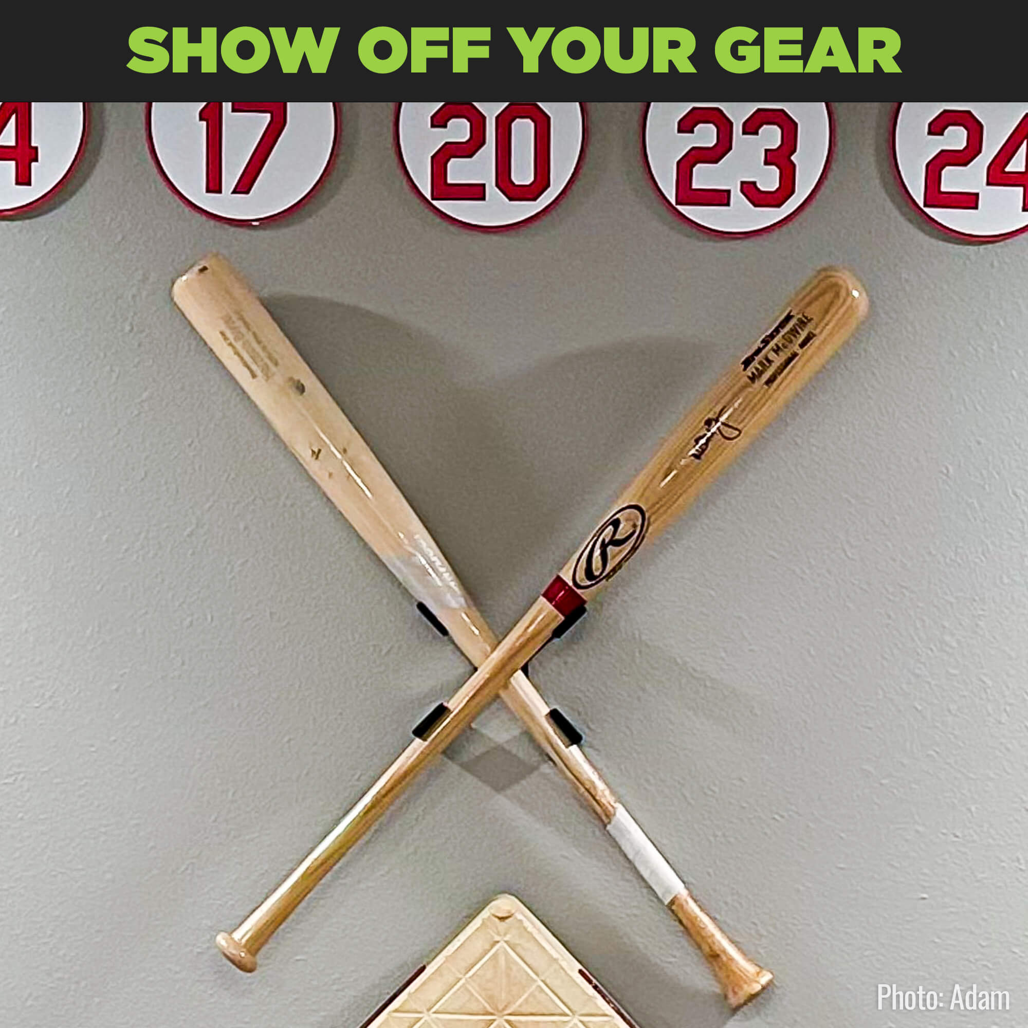 HIDEit XBat | Crossed Baseball Bat Mount