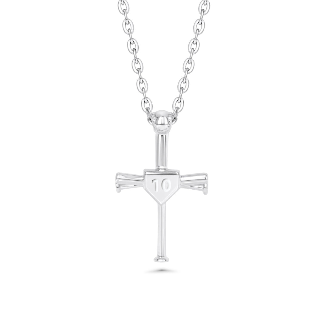 2.0 Custom Number Baseball Bat Cross Necklace