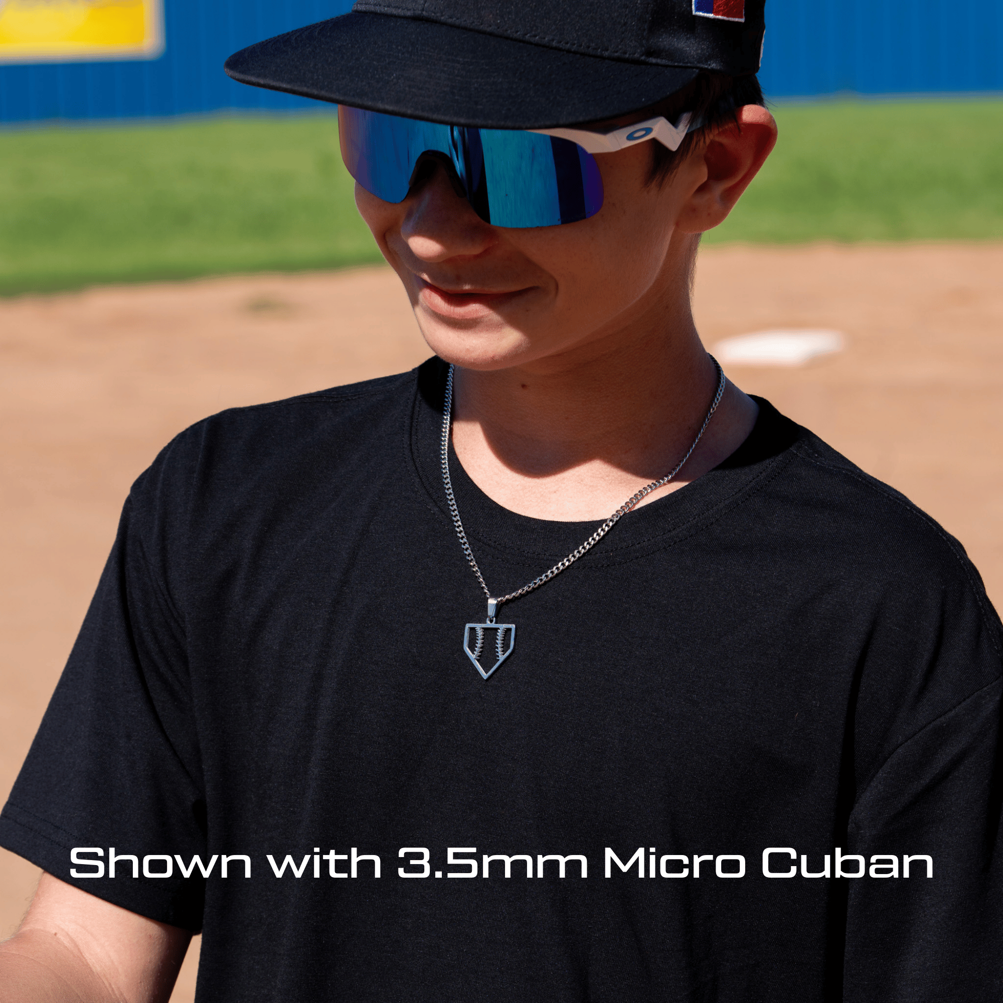 Home Plate Baseball Necklace