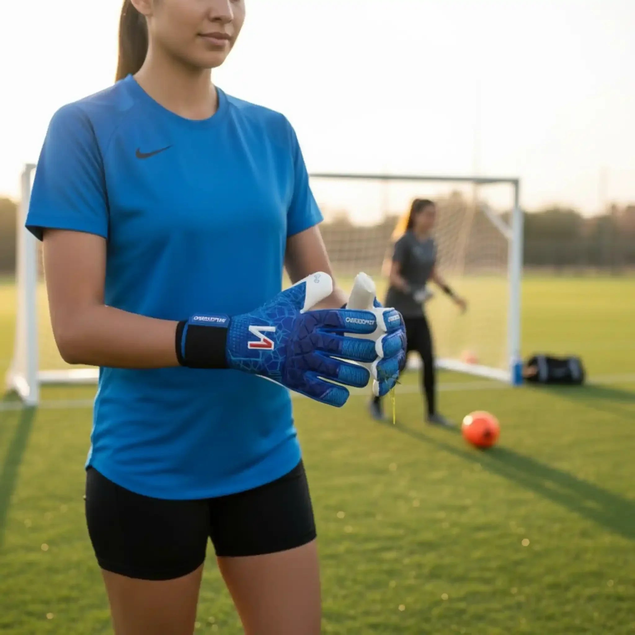 C-TEC Aqua Latex Blue with Thin Neoprene Backhand for Cold Weather