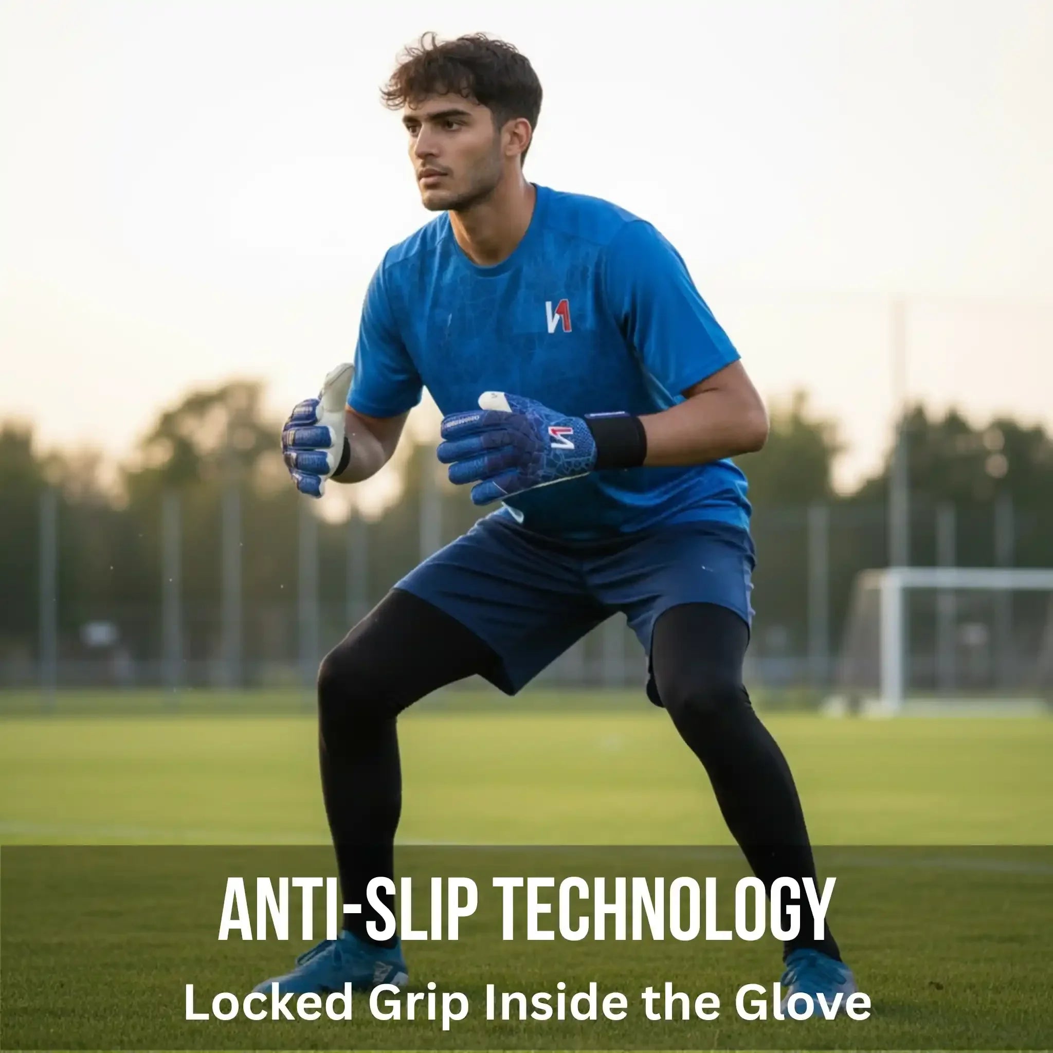 C-TEC Aqua Latex Blue with Thin Neoprene Backhand for Cold Weather